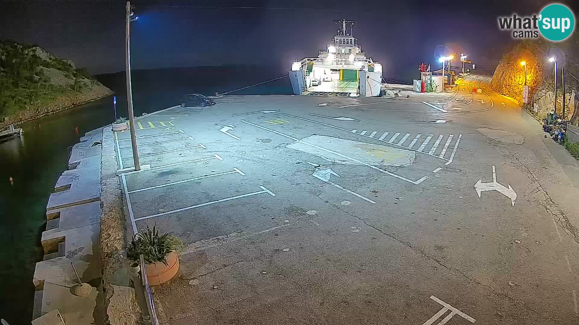 Webcam port de ferry de Prizna – vers l’île de Pag