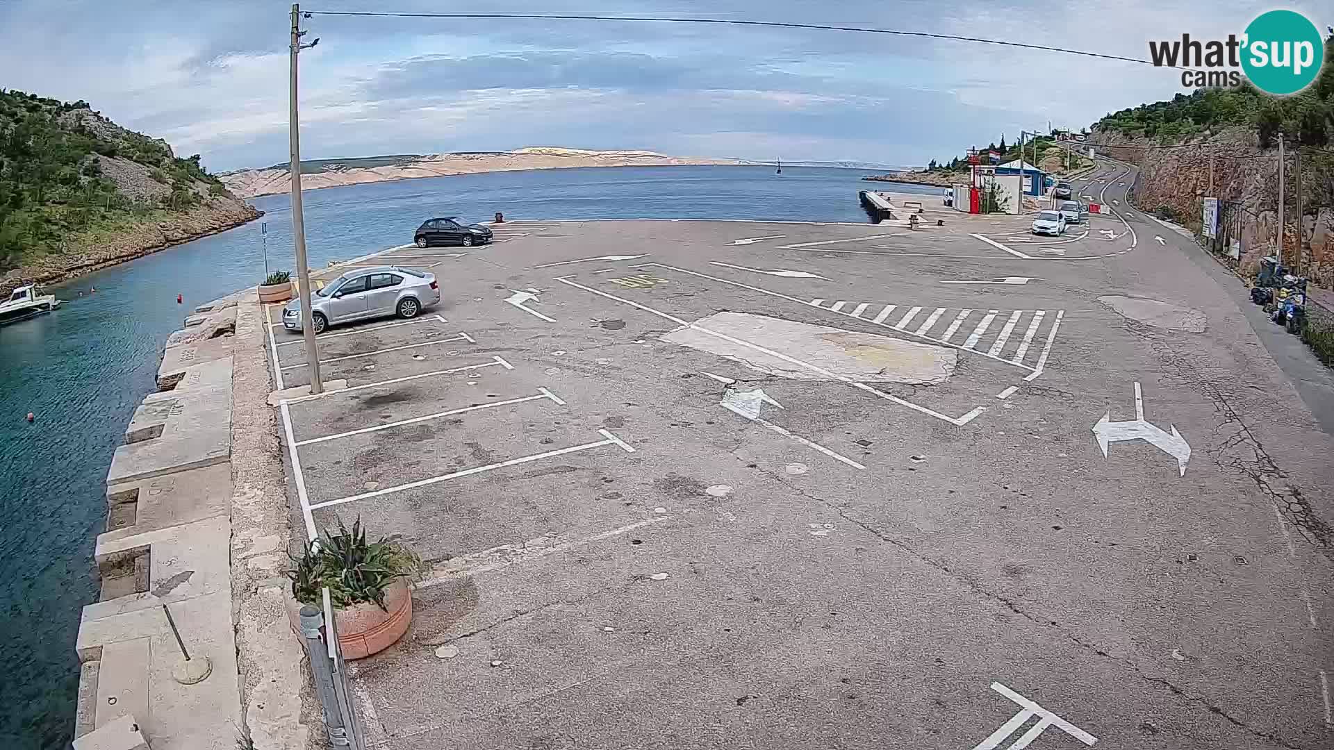 Webcam port de ferry de Prizna – vers l’île de Pag