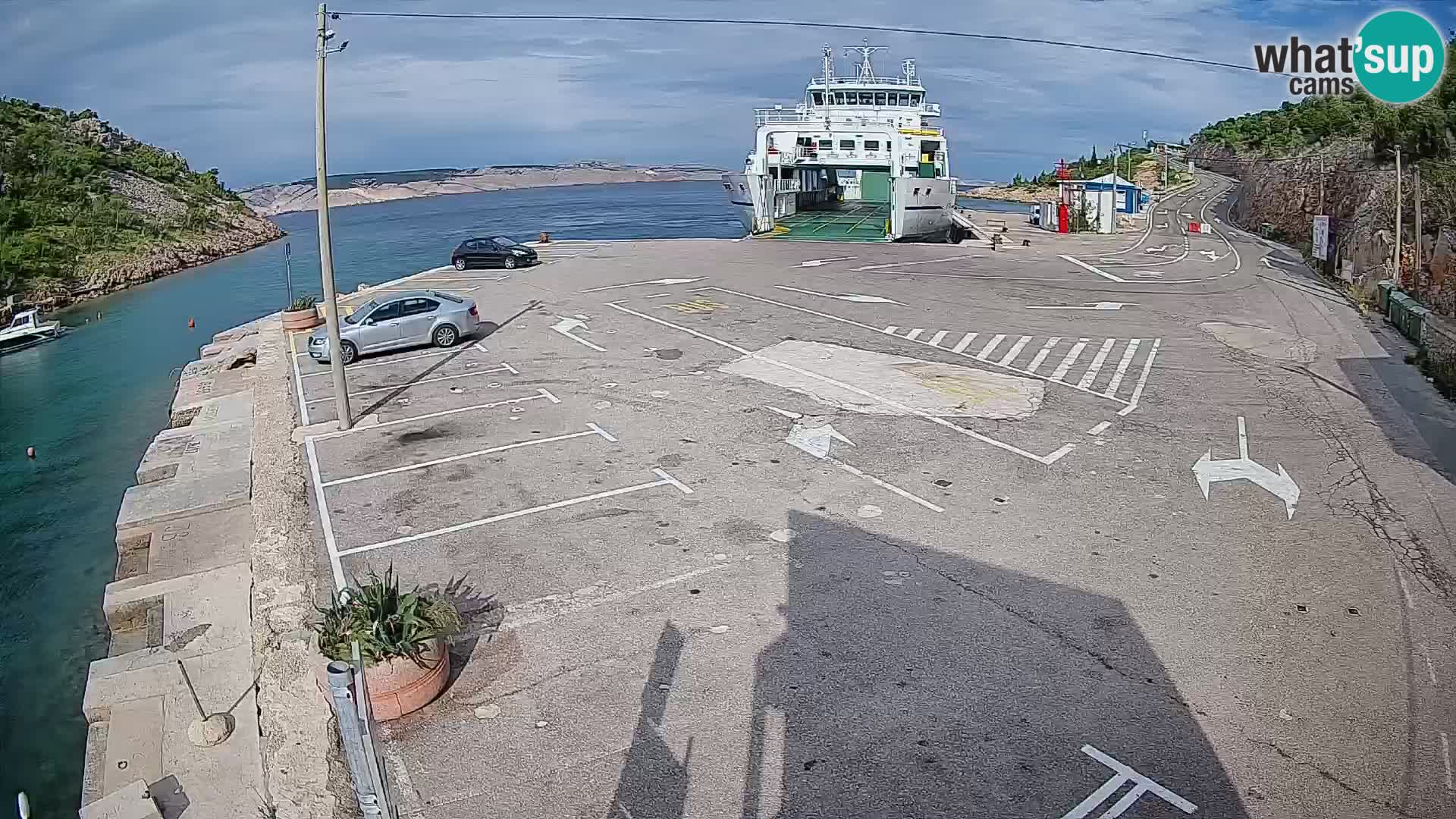 Webcam Prizna ferry port to Pag island