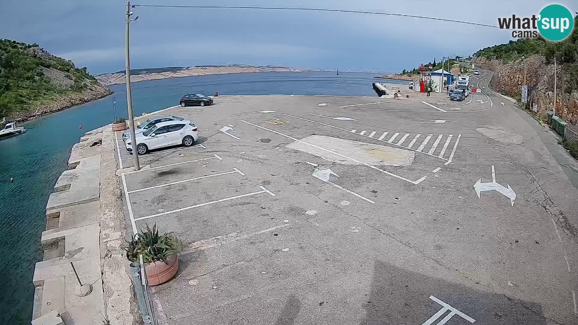 Webcam Fährhafen Prizna – zur Insel Pag