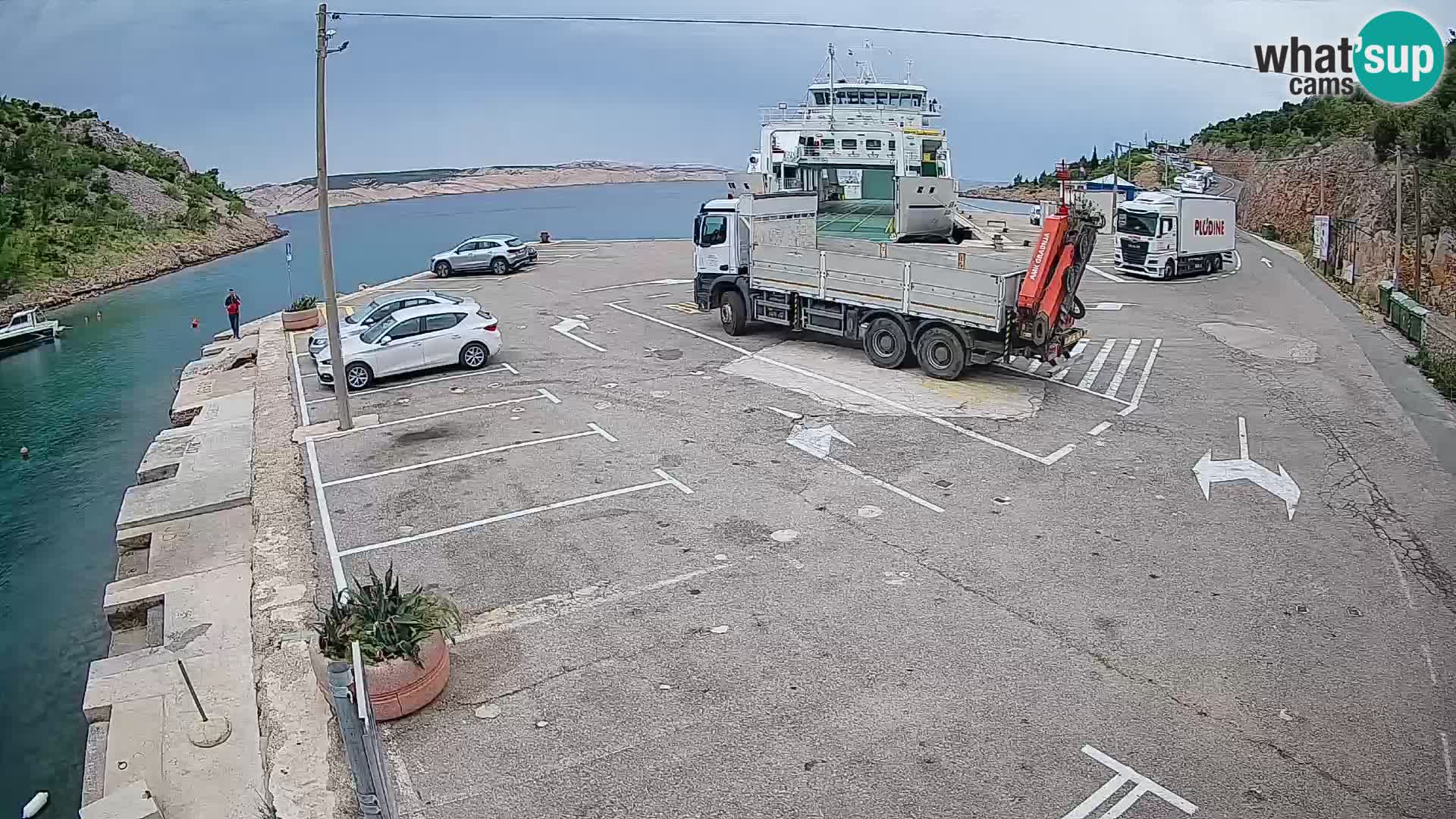 Webcam Fährhafen Prizna – zur Insel Pag