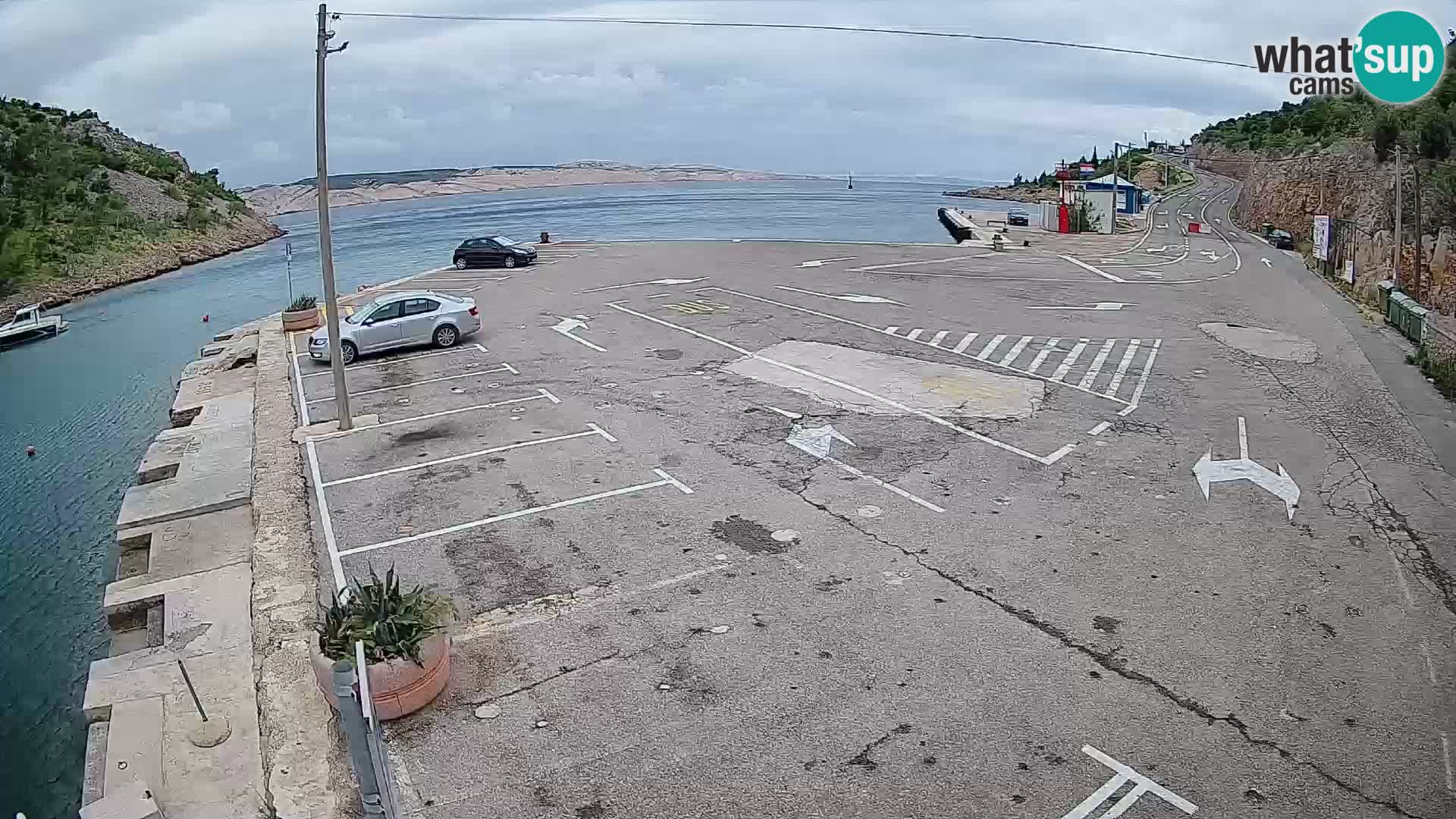 Webcam port de ferry de Prizna – vers l’île de Pag