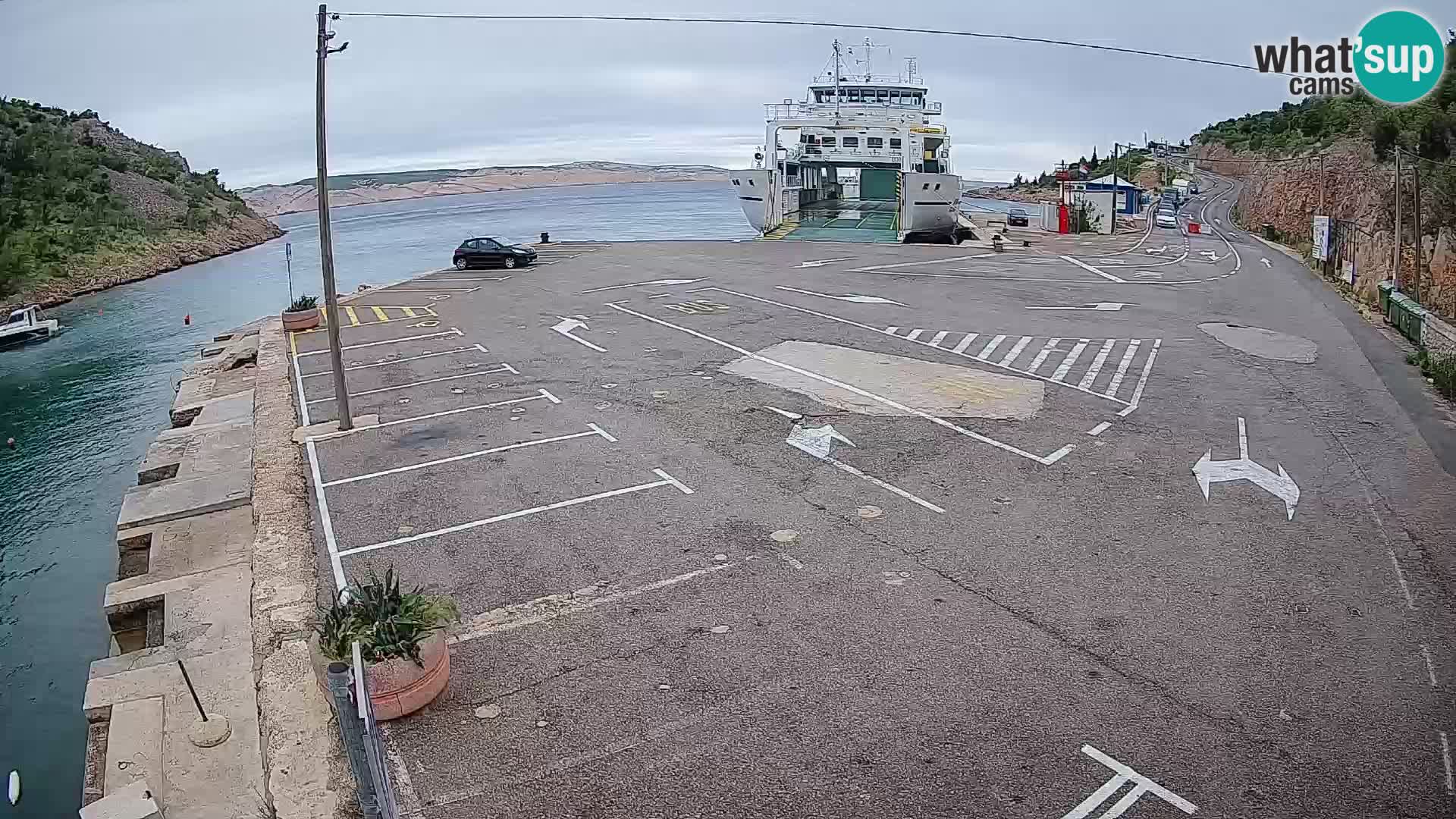 Webcam Prizna ferry port to Pag island