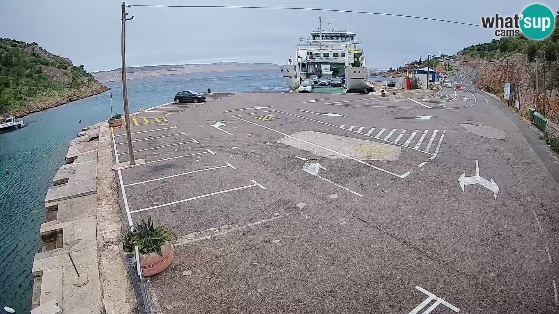 Webcam Prizna ferry port to Pag island