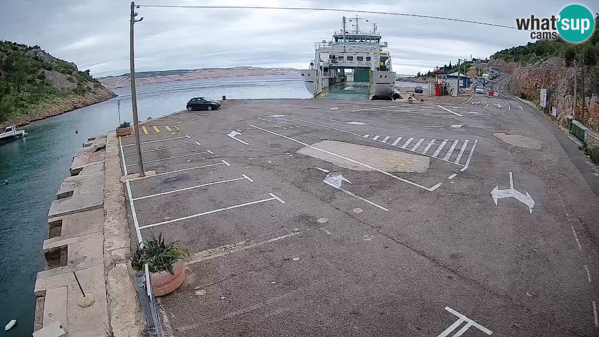 Webcam Fährhafen Prizna – zur Insel Pag