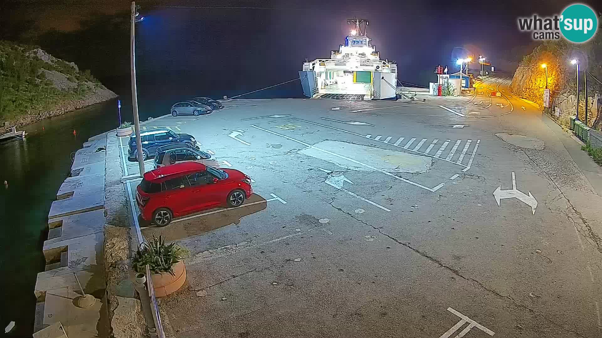 Webcam Prizna ferry port to Pag island
