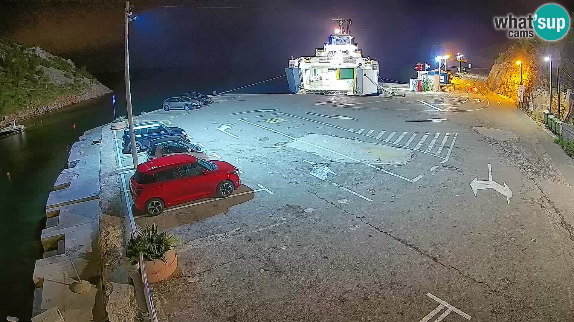 Webcam Prizna ferry port to Pag island