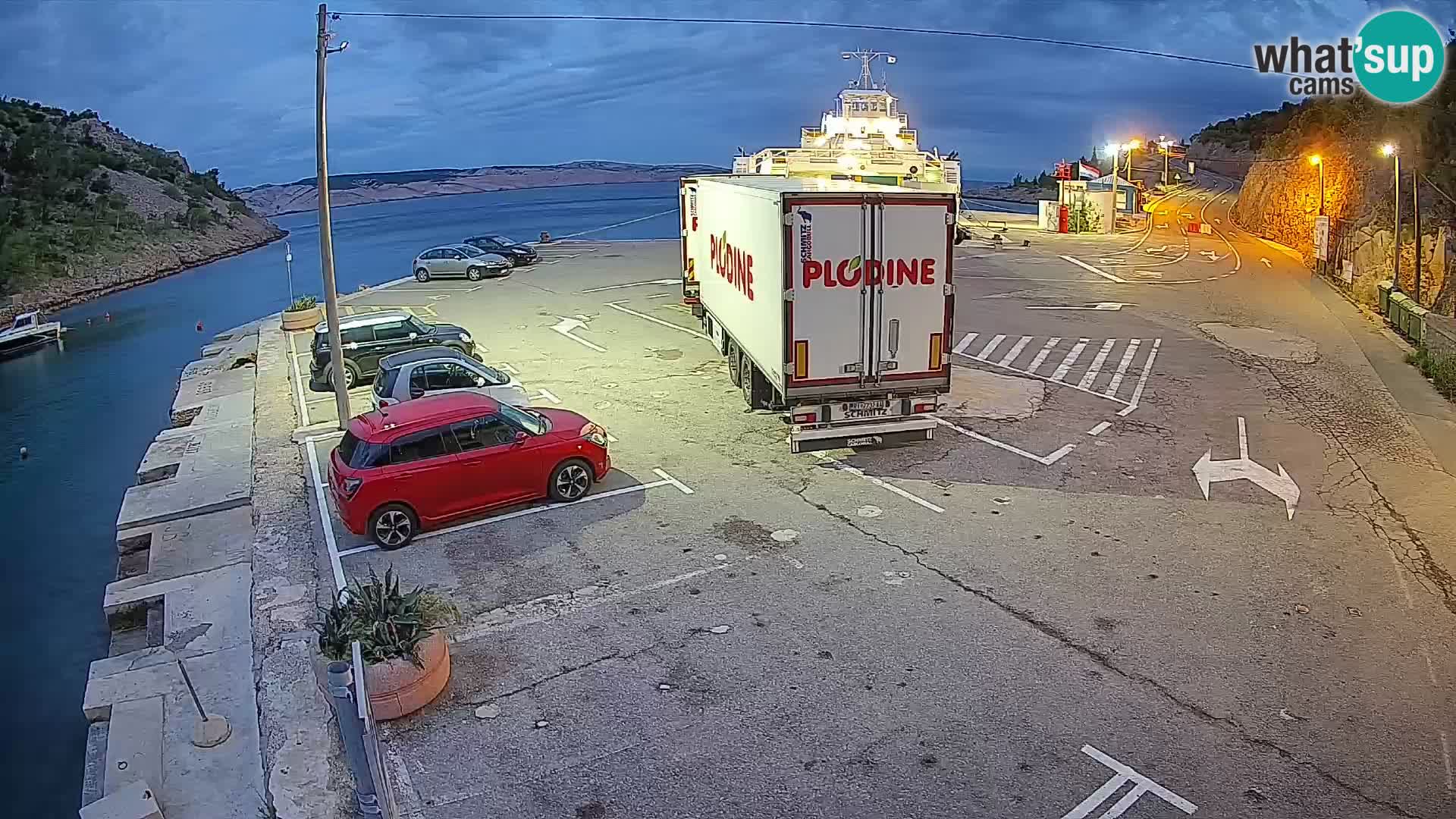 Webcam Fährhafen Prizna – zur Insel Pag