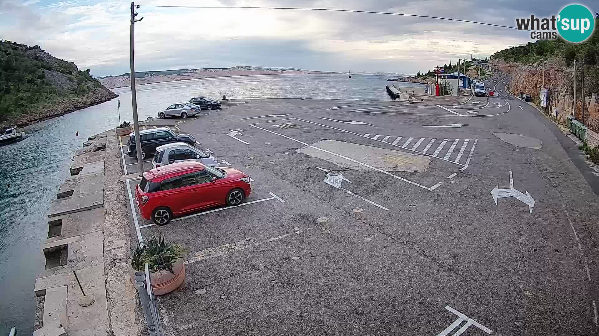 Webcam Prizna ferry port to Pag island