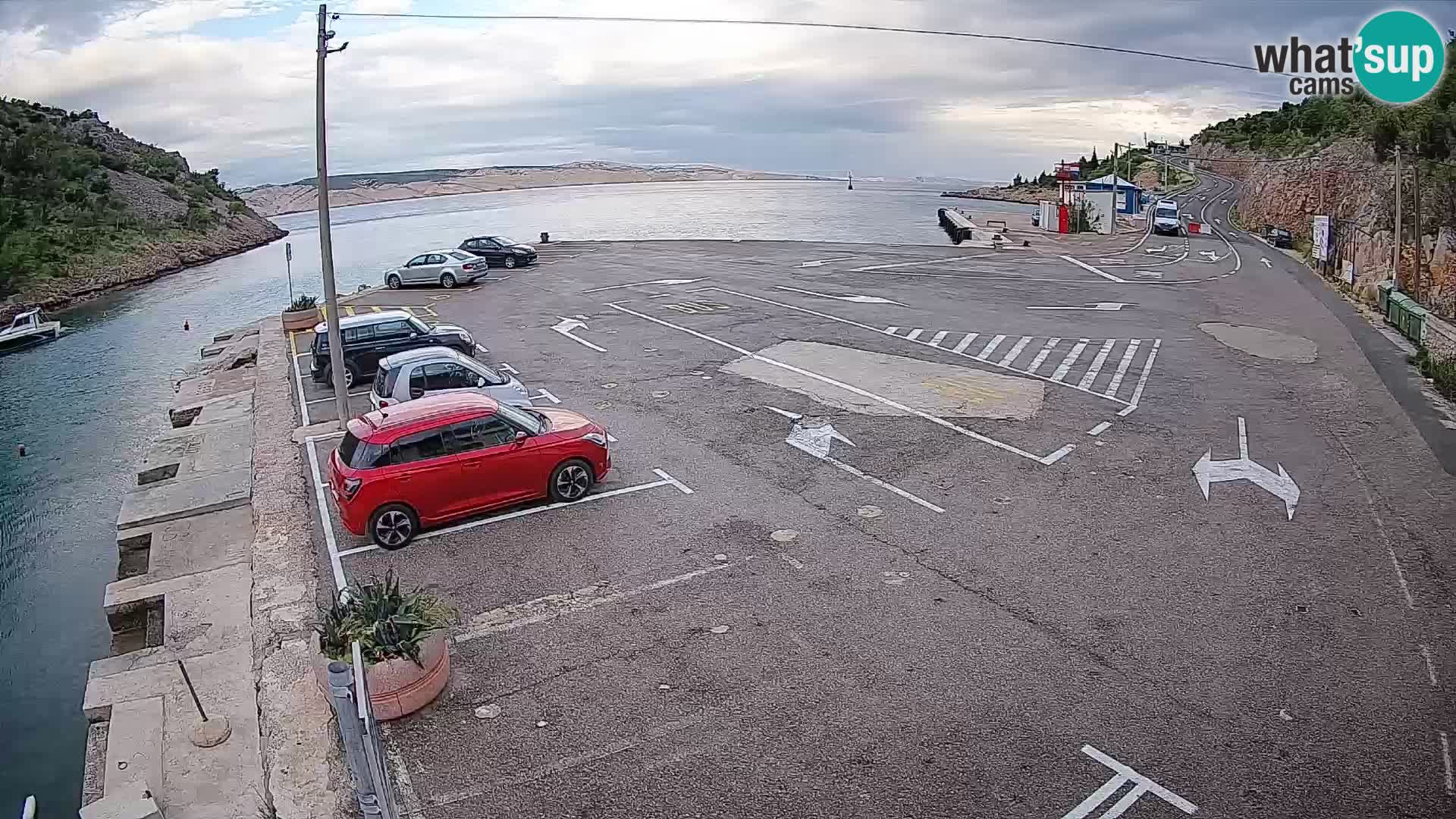 Webcam Prizna ferry port to Pag island