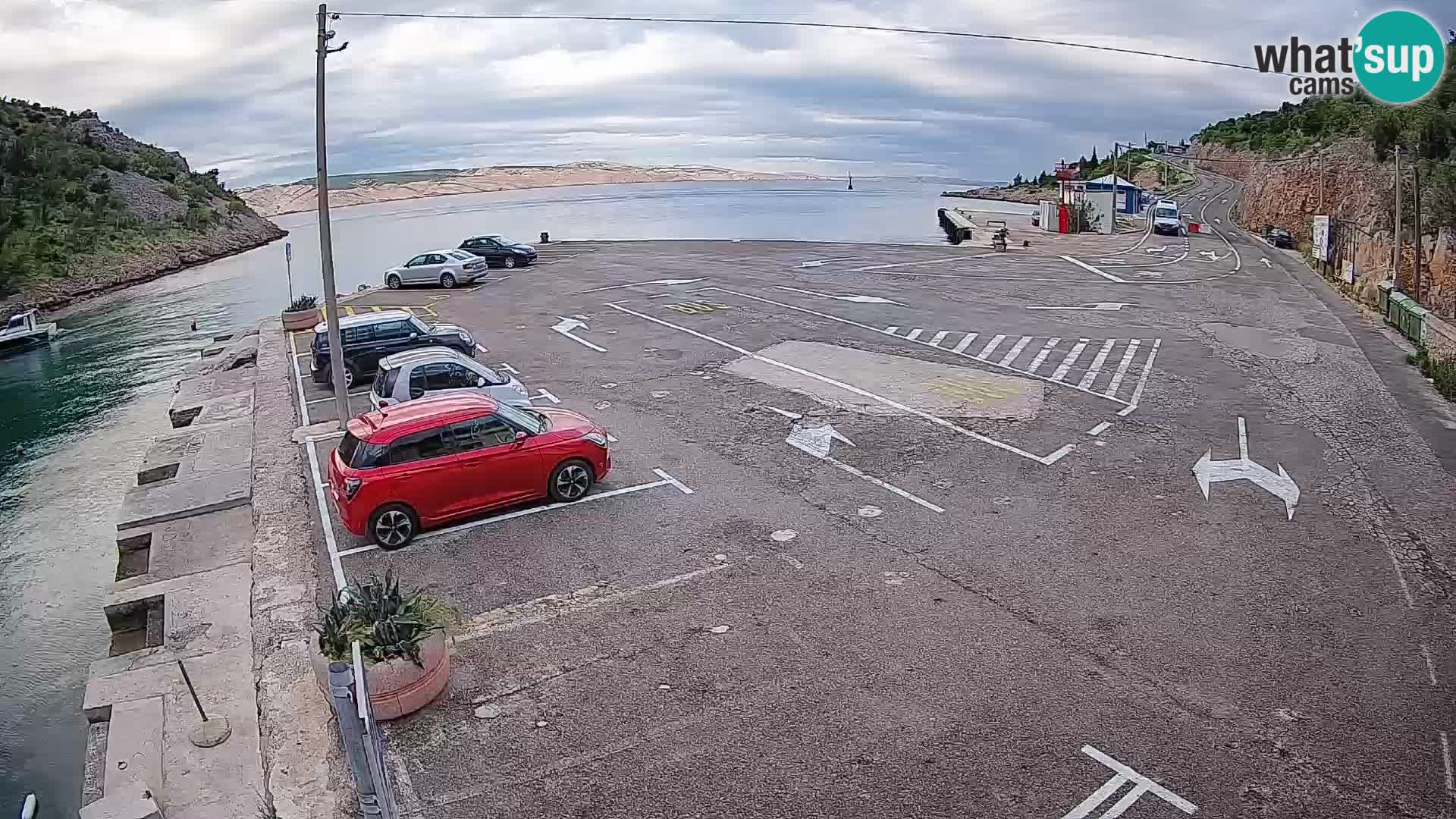 Webcam port de ferry de Prizna – vers l’île de Pag