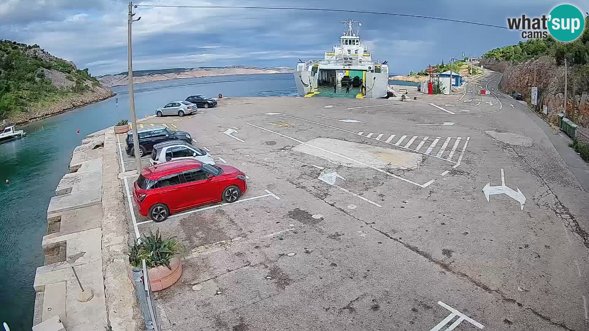 Webcam port de ferry de Prizna – vers l’île de Pag