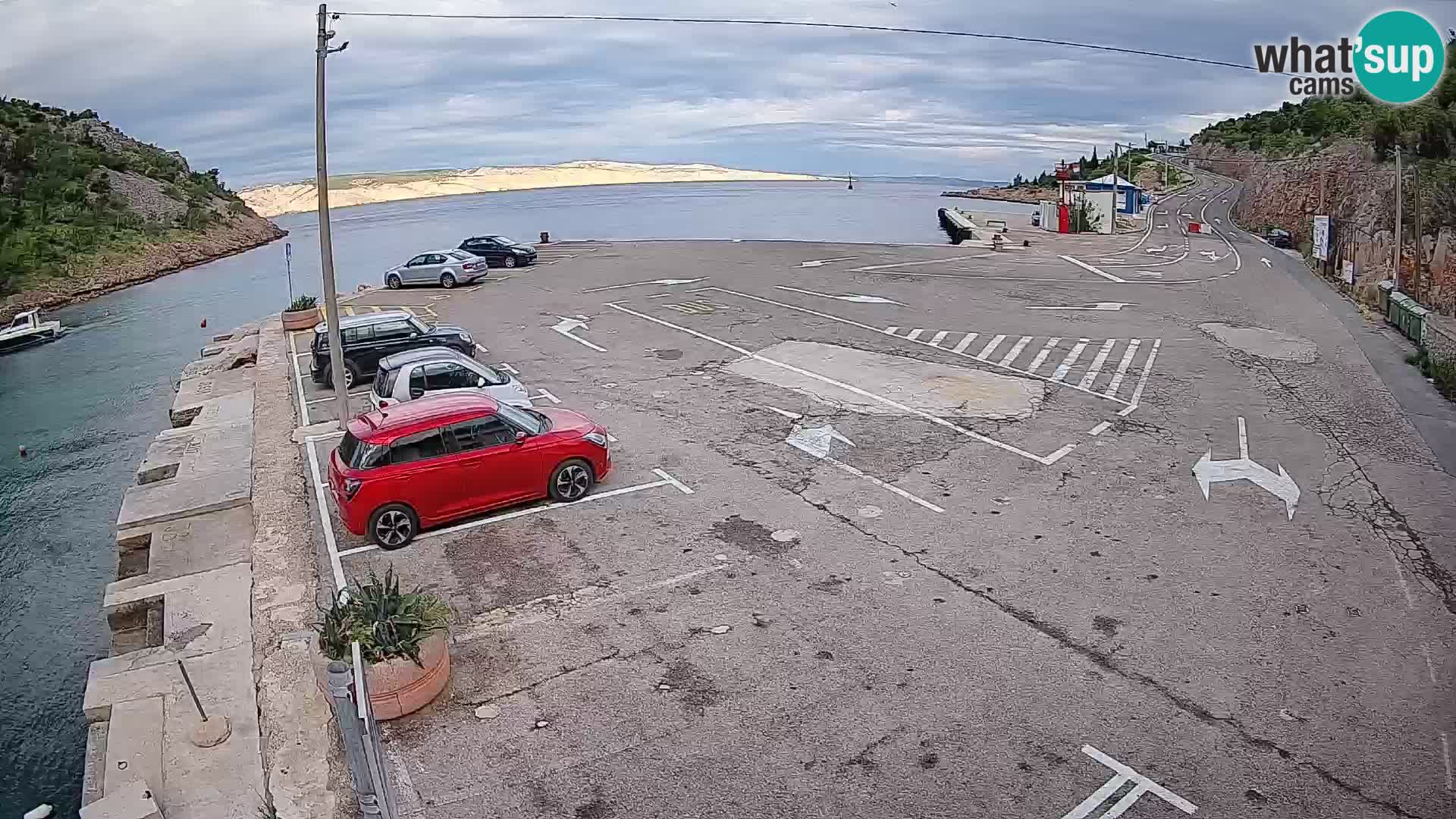Webcam port de ferry de Prizna – vers l’île de Pag