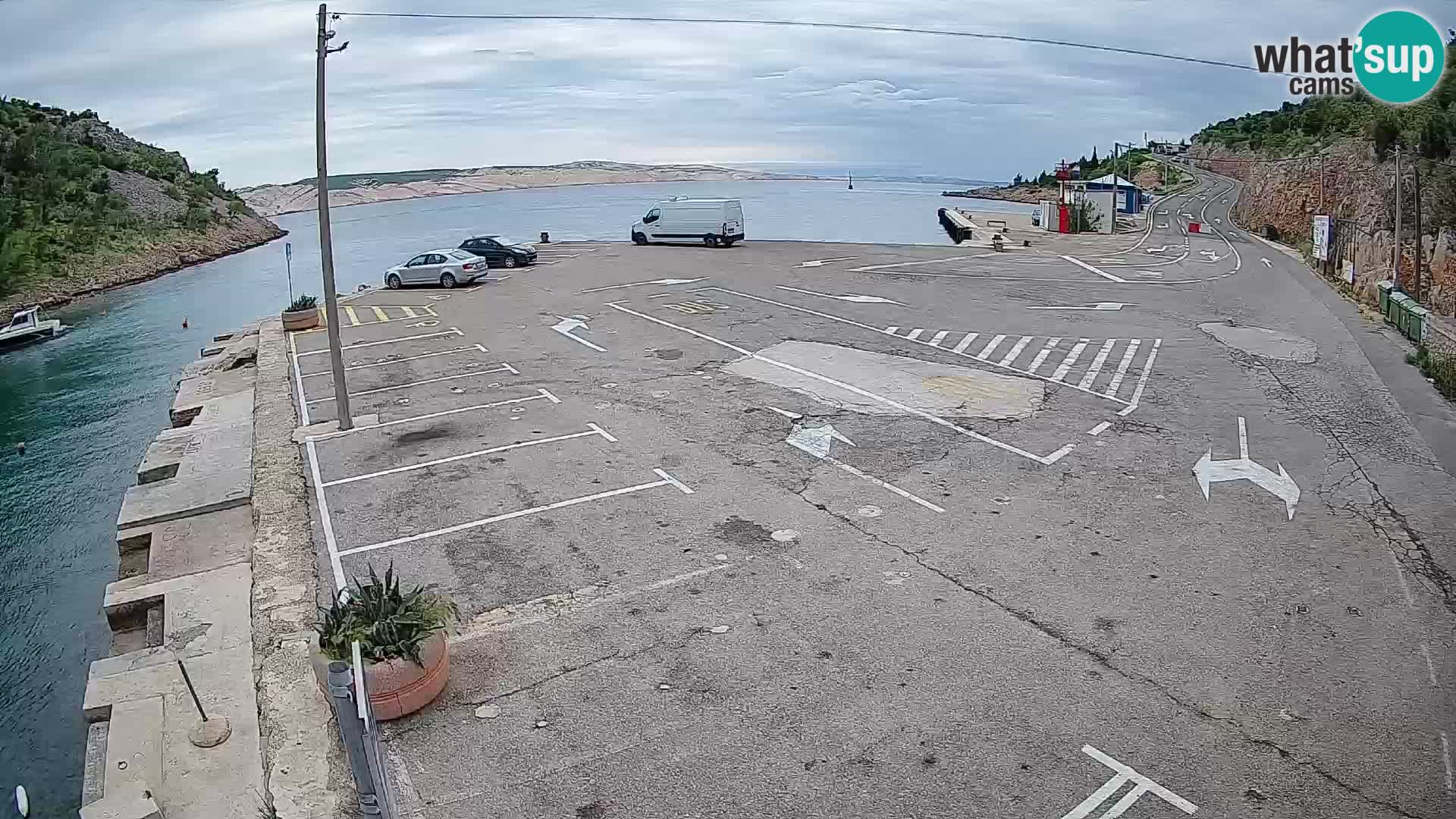 Webcam Prizna ferry port to Pag island