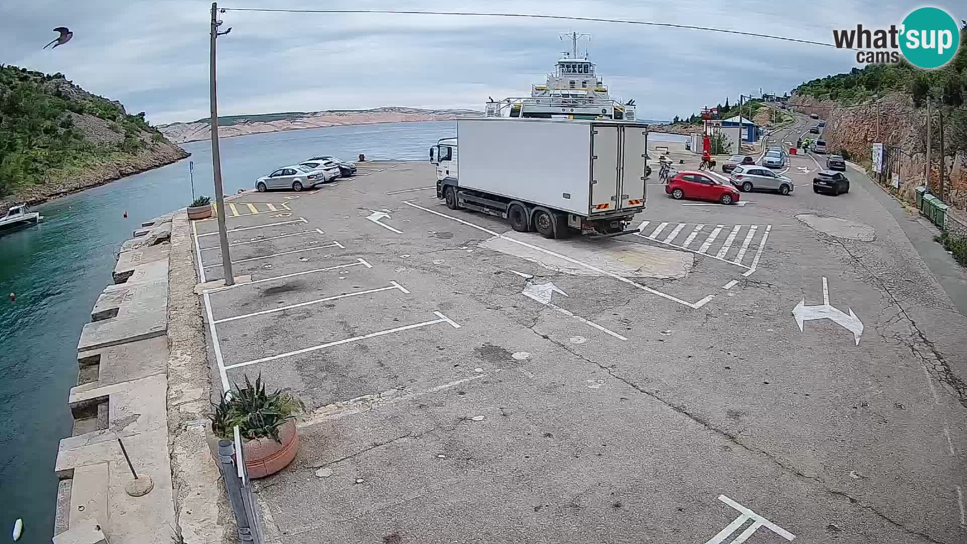 Webcam Prizna ferry port to Pag island