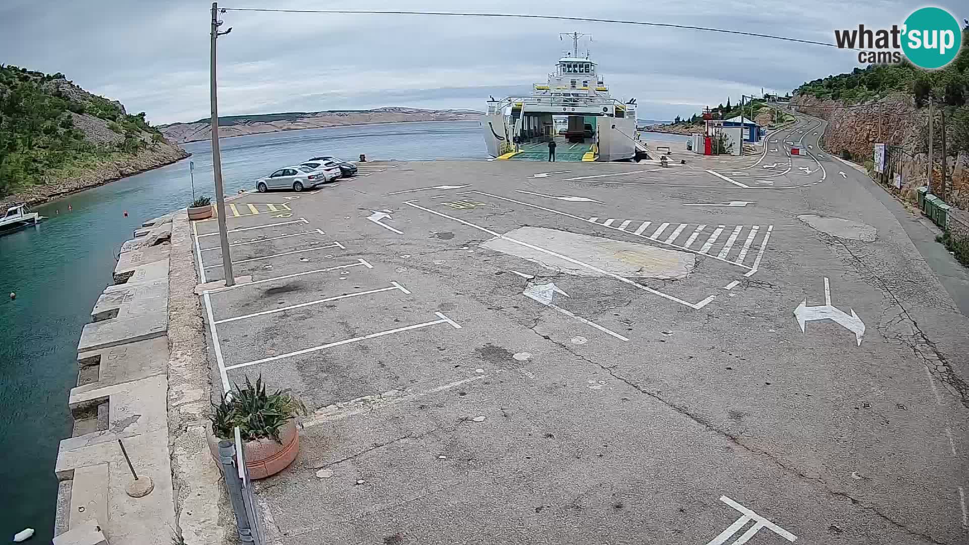 Webcam Prizna ferry port to Pag island