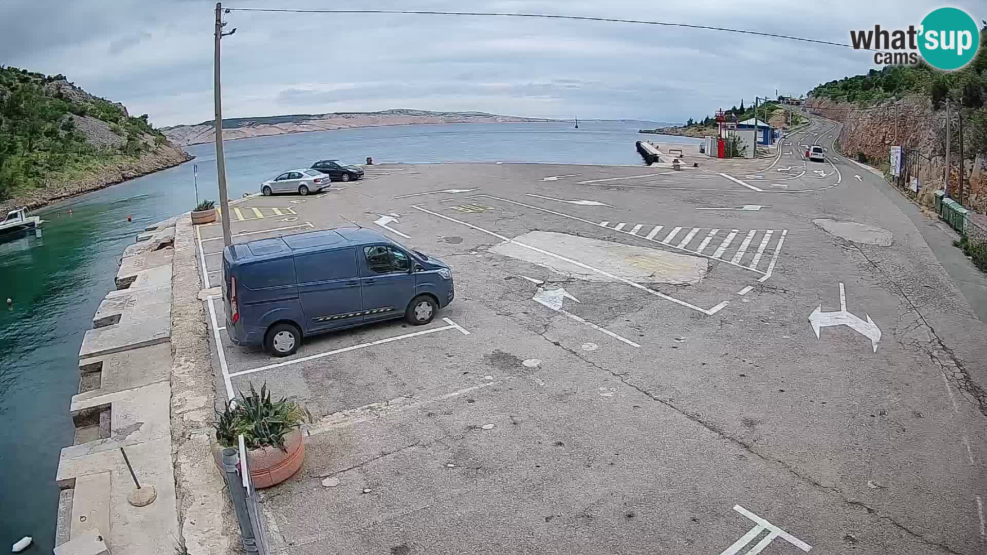 Webcam Prizna ferry port to Pag island