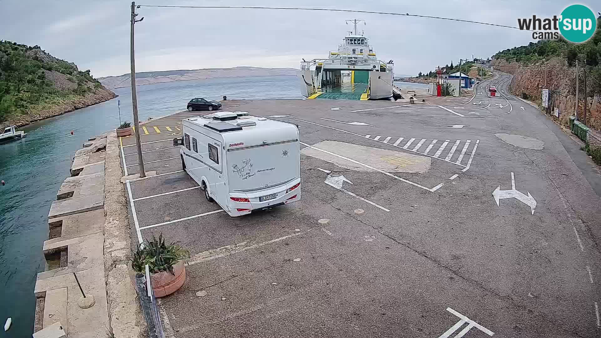 Webcam Fährhafen Prizna – zur Insel Pag