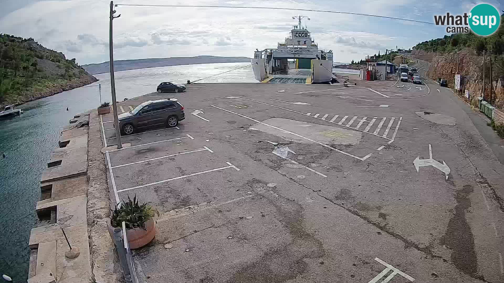 Webcam Prizna ferry port to Pag island