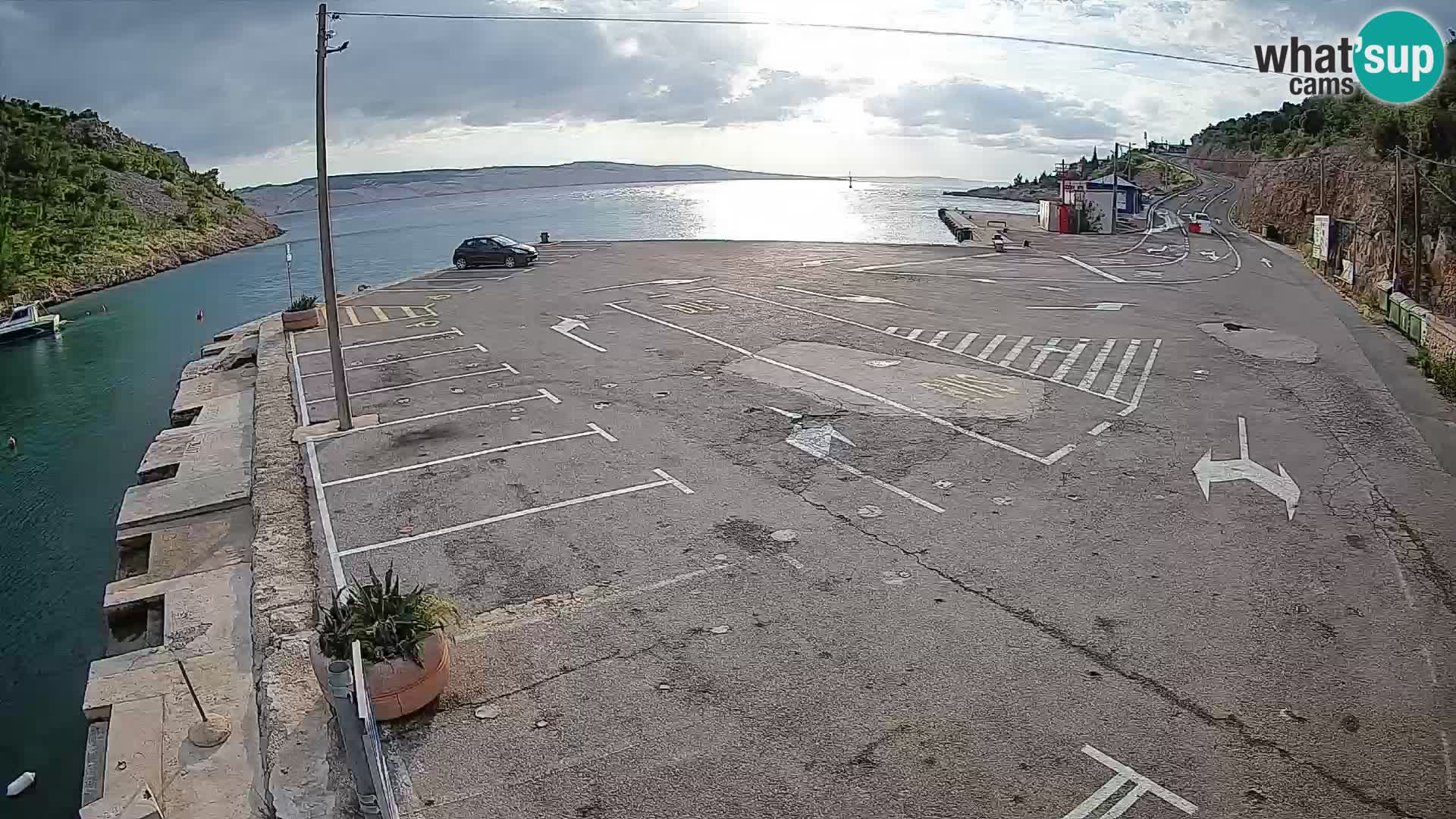Webcam Prizna ferry port to Pag island
