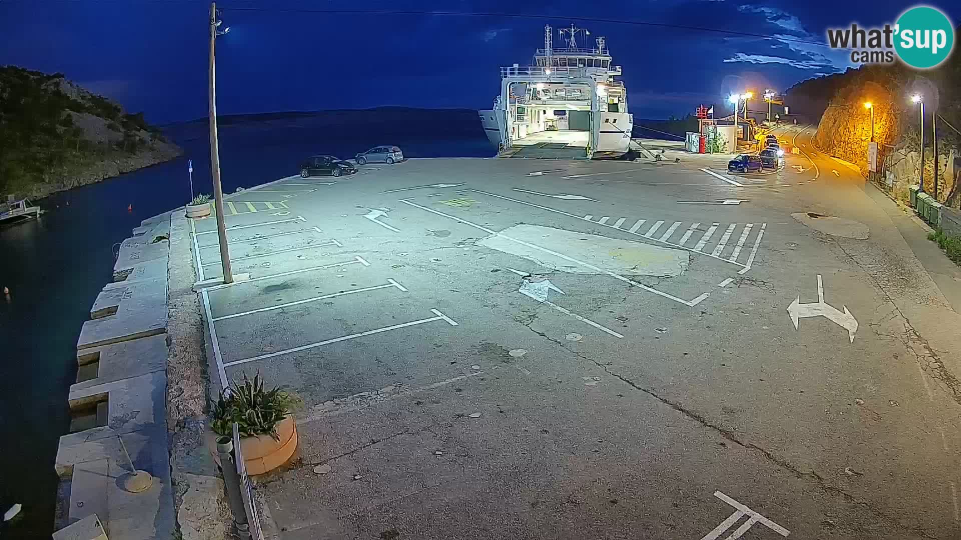 Webcam port de ferry de Prizna – vers l’île de Pag