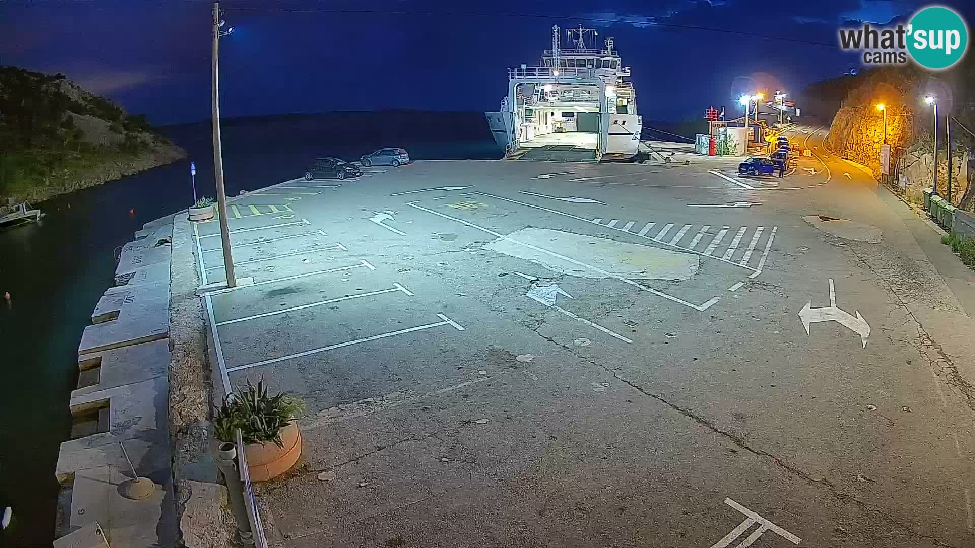 Webcam port de ferry de Prizna – vers l’île de Pag