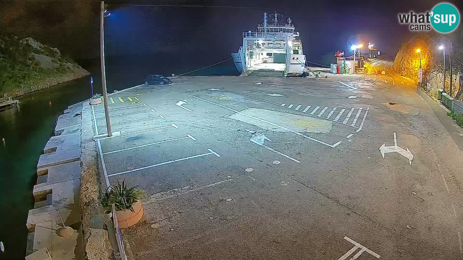 Webcam Prizna ferry port to Pag island