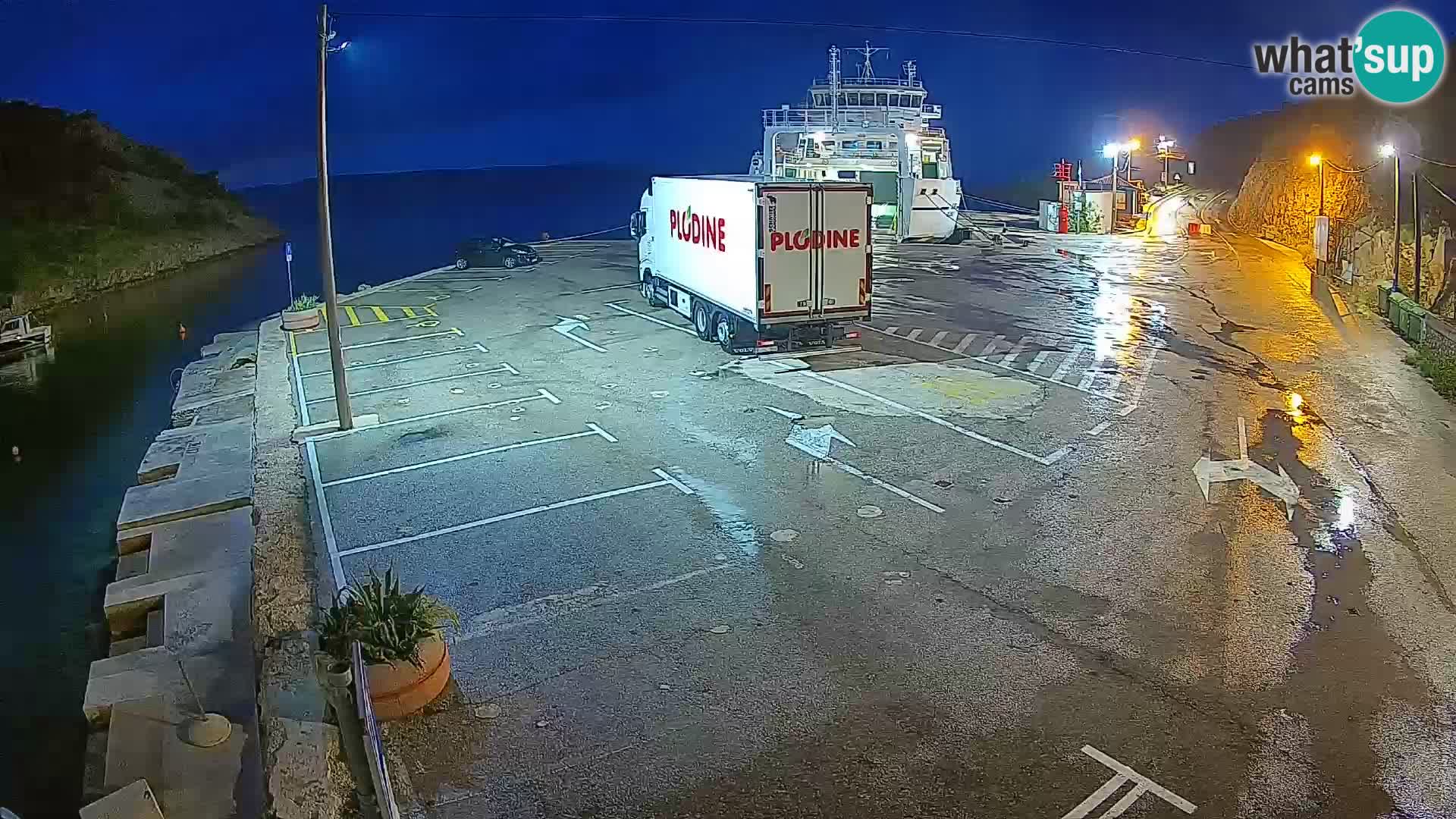 Webcam port de ferry de Prizna – vers l’île de Pag