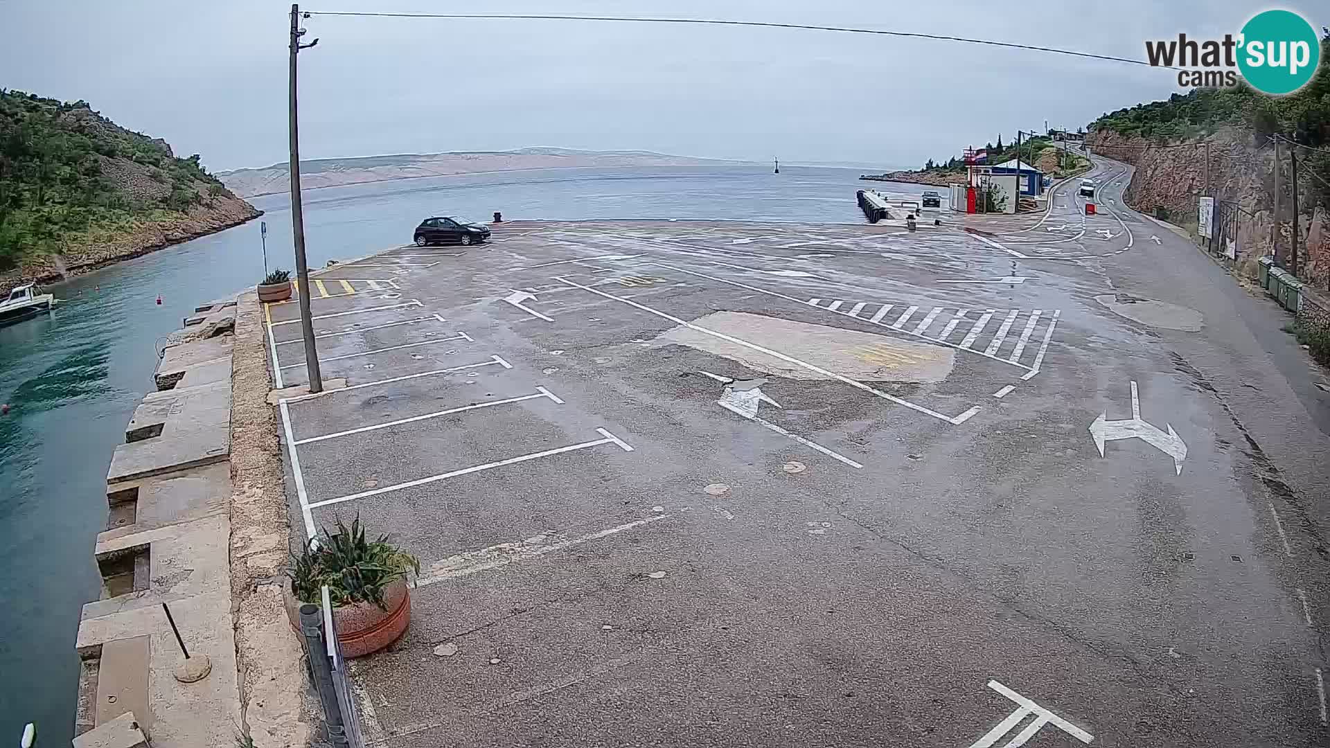Webcam Prizna ferry port to Pag island