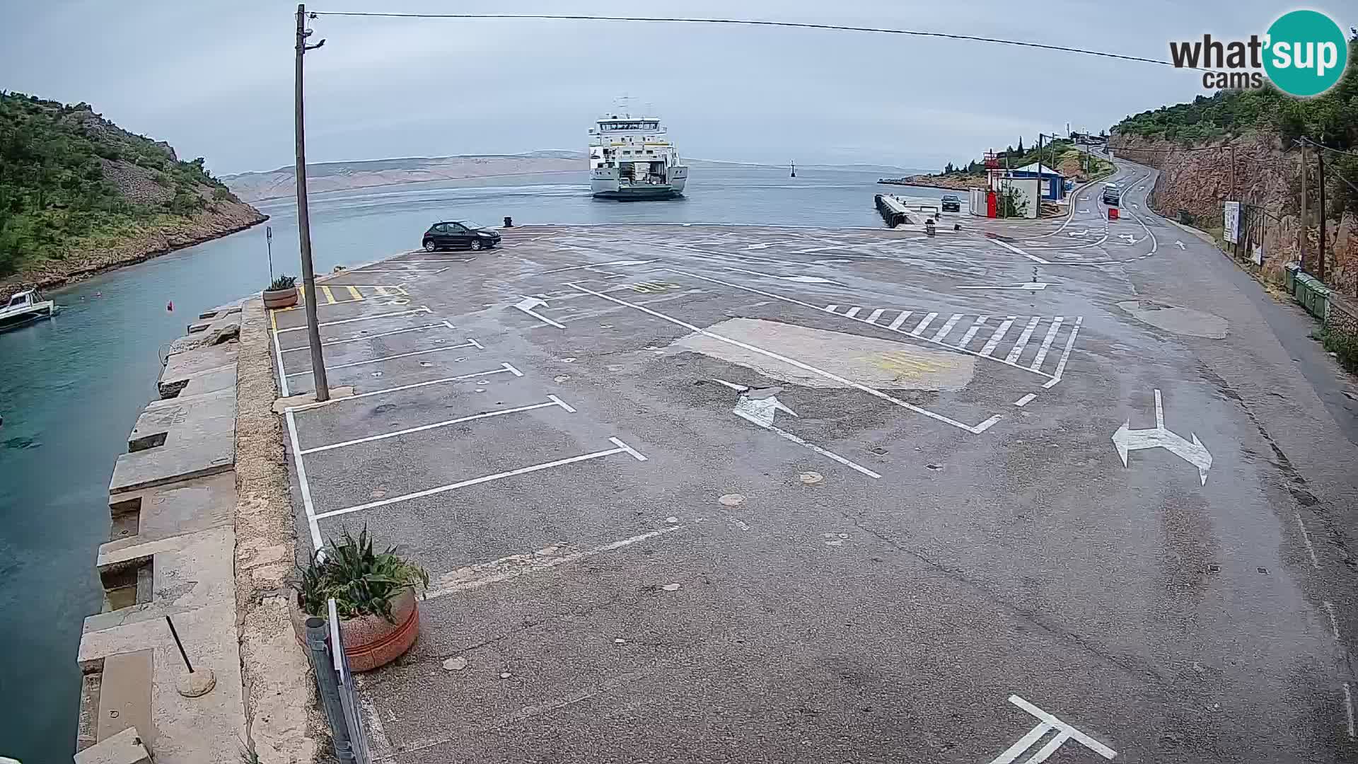Webcam Fährhafen Prizna – zur Insel Pag