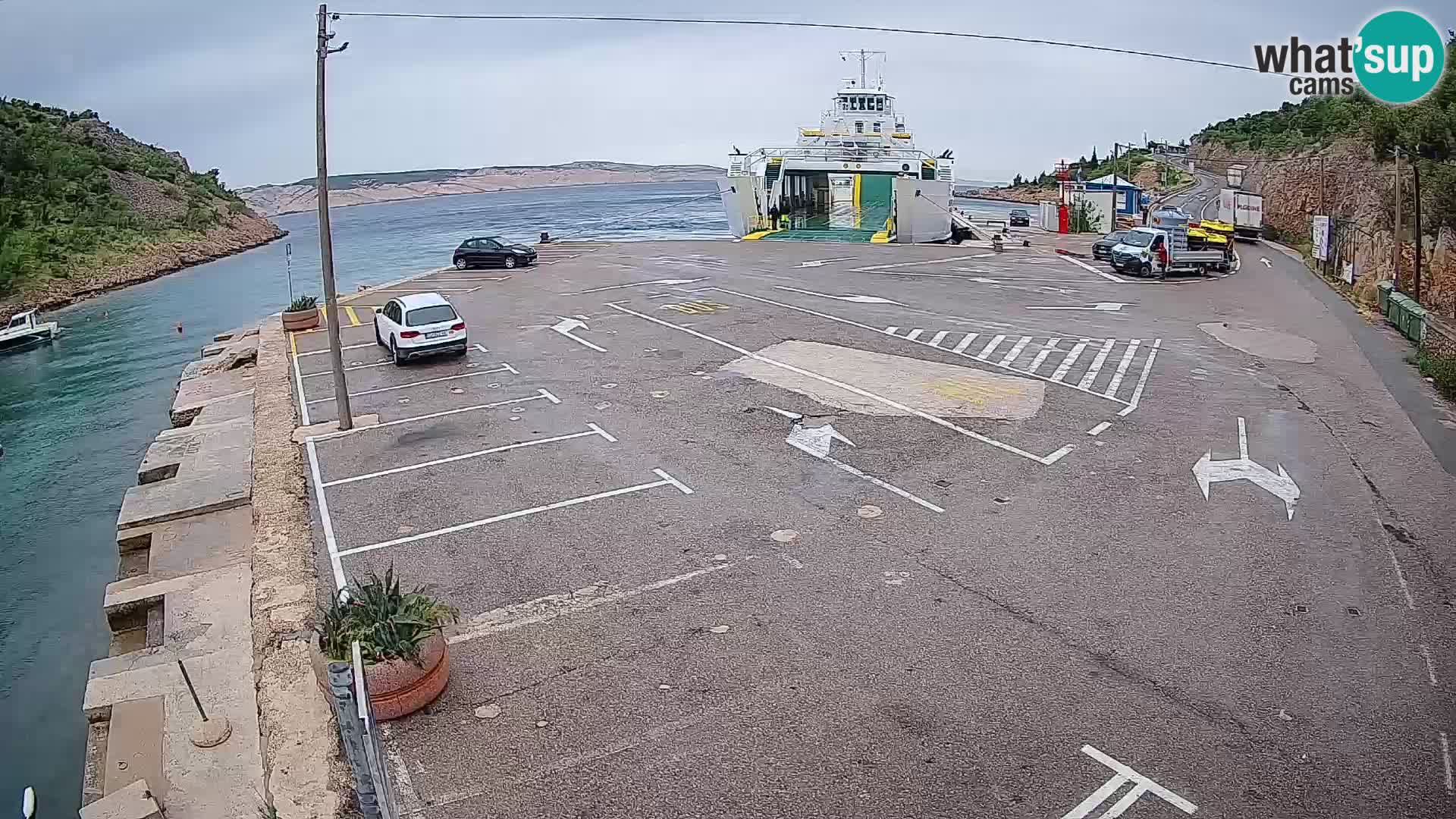 Webcam Fährhafen Prizna – zur Insel Pag