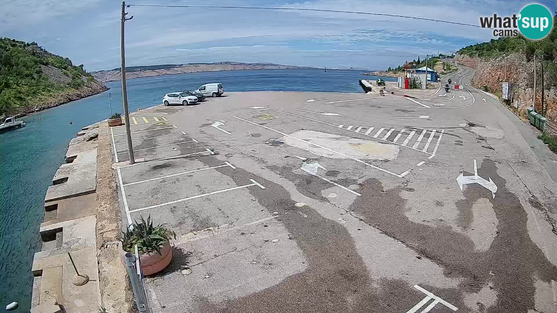Webcam Prizna ferry port to Pag island