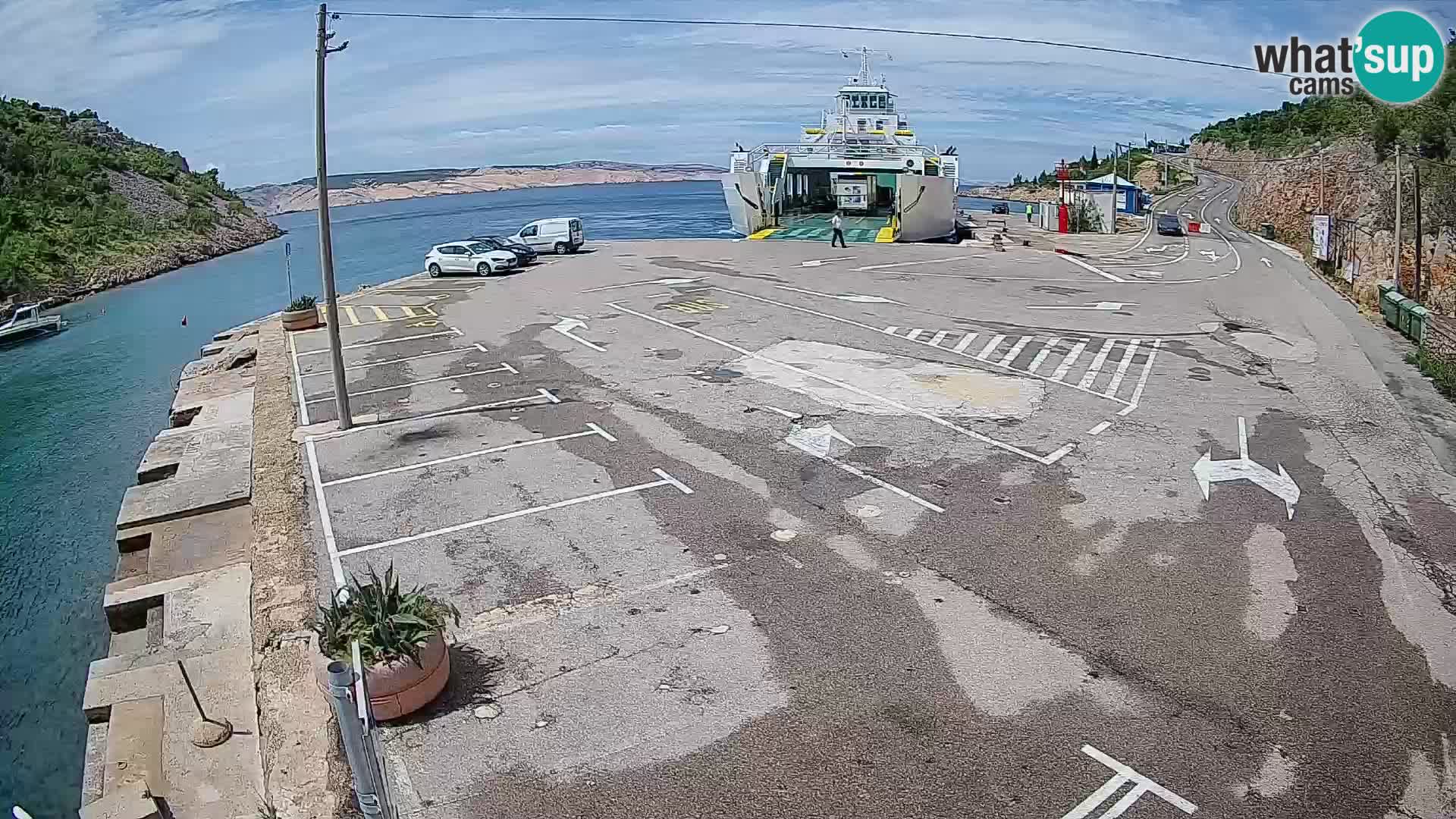Webcam port de ferry de Prizna – vers l’île de Pag