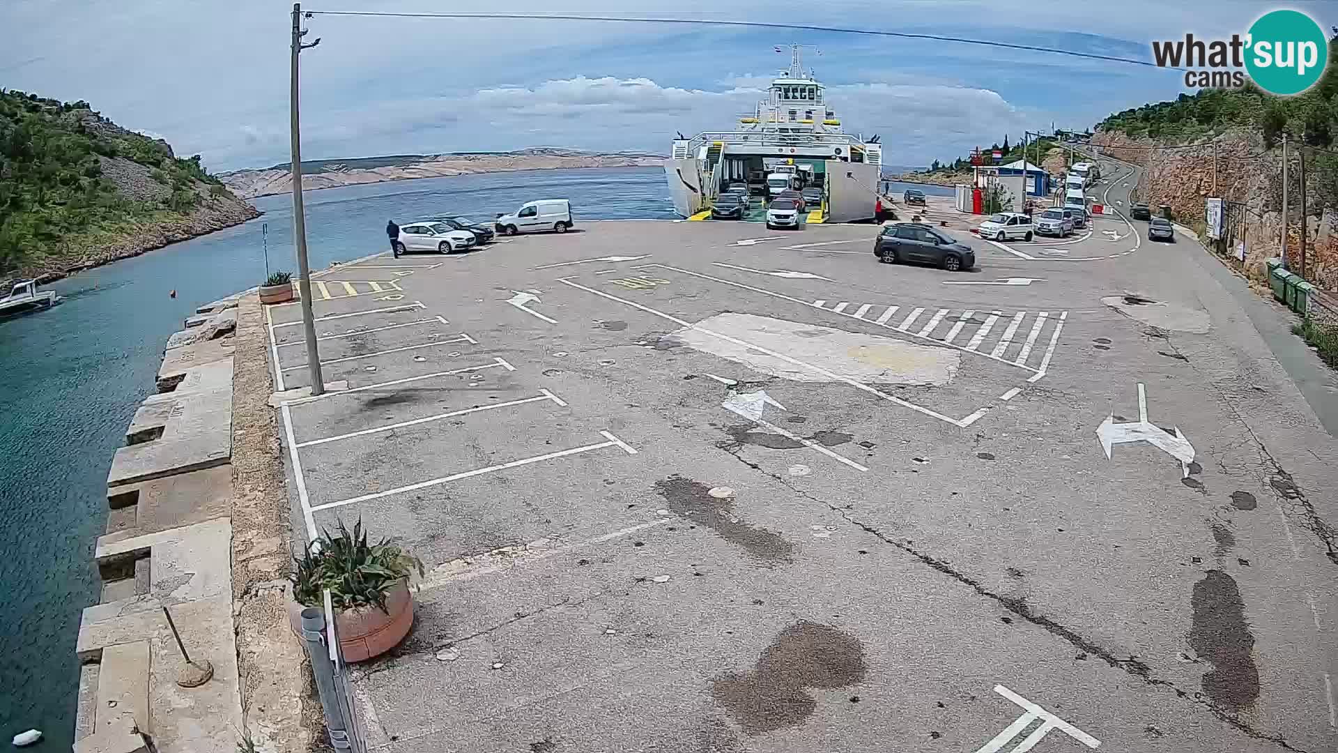 Webcam port de ferry de Prizna – vers l’île de Pag