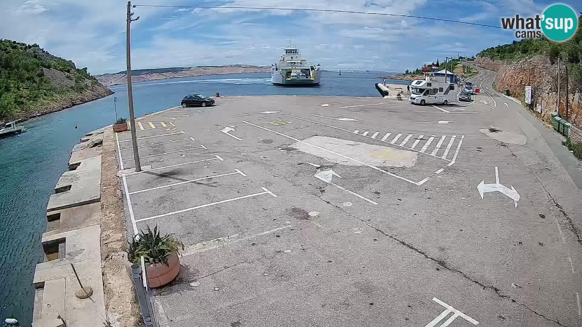 Webcam Fährhafen Prizna – zur Insel Pag