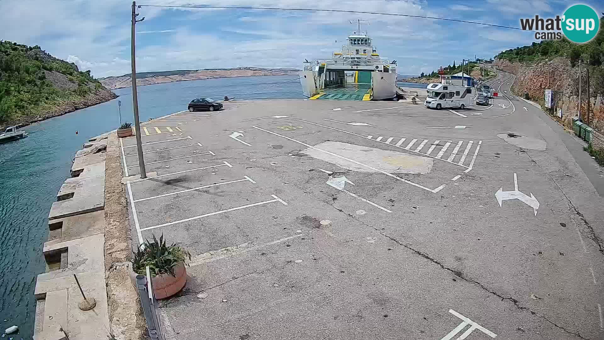 Webcam Prizna ferry port to Pag island