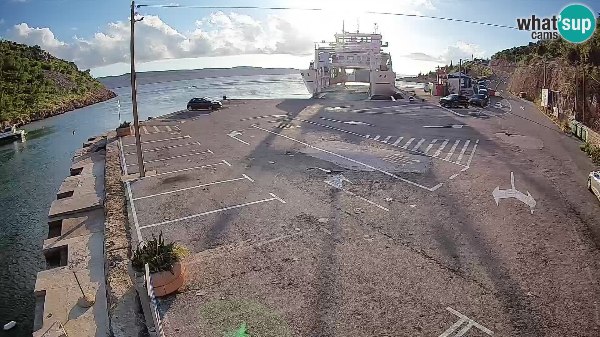 Webcam Prizna ferry port to Pag island