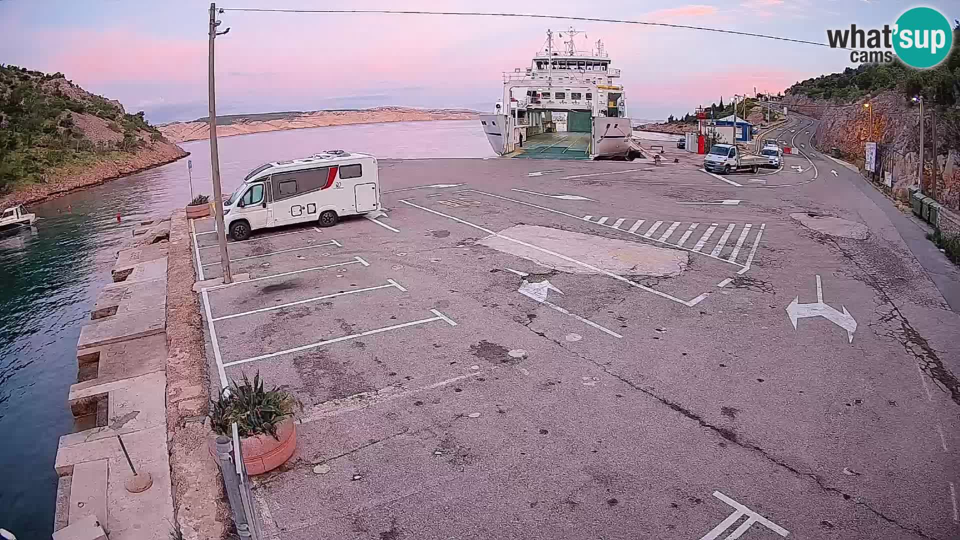 Webcam Prizna ferry port to Pag island