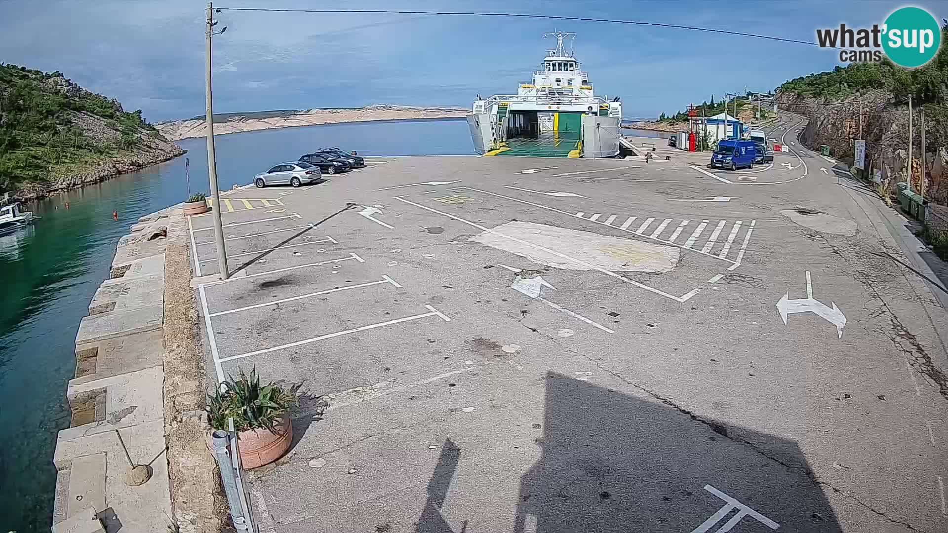 Webcam port de ferry de Prizna – vers l’île de Pag