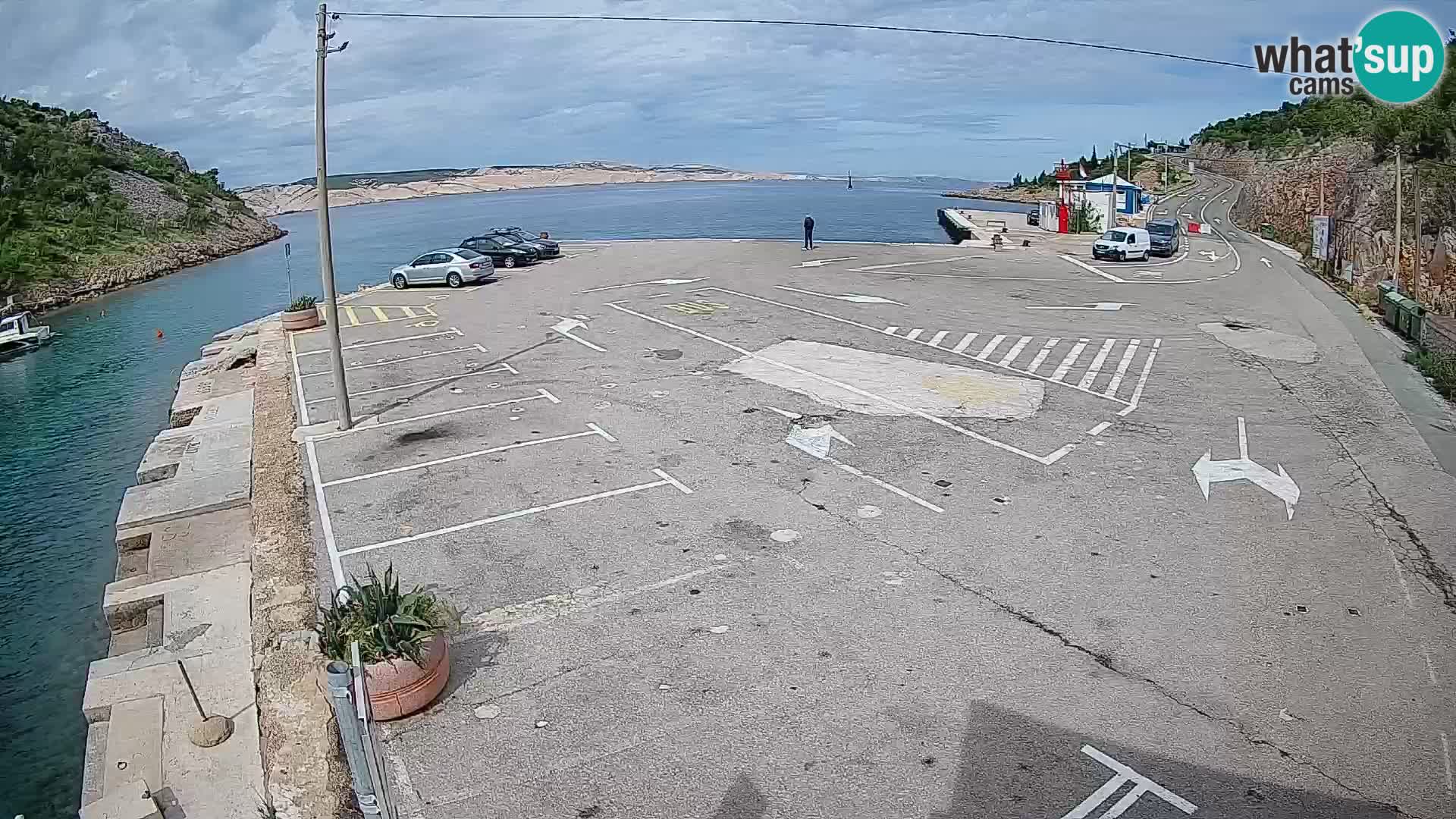 Webcam Prizna ferry port to Pag island