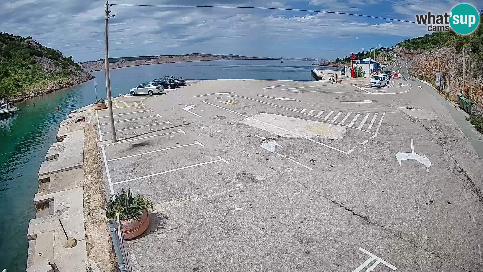 Webcam Prizna ferry port to Pag island