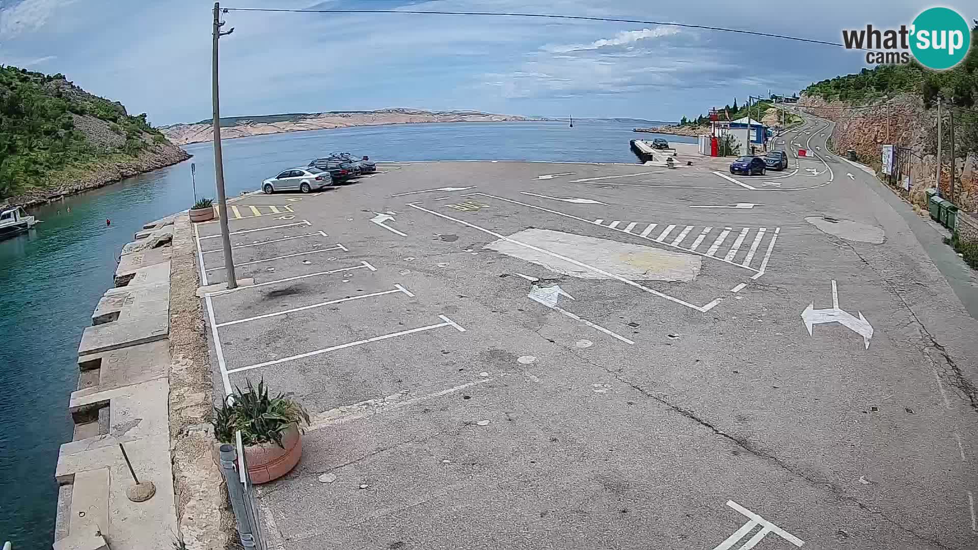 Webcam Prizna ferry port to Pag island