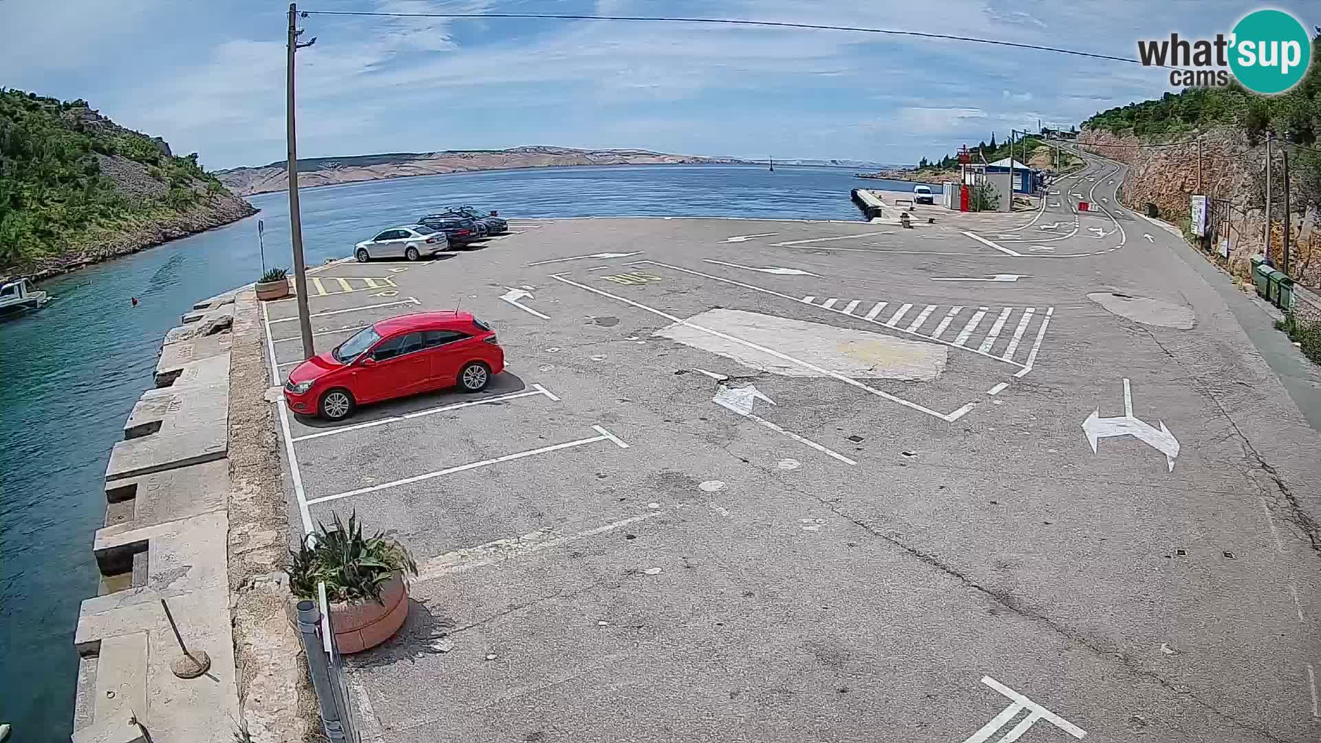 Webcam Prizna ferry port to Pag island