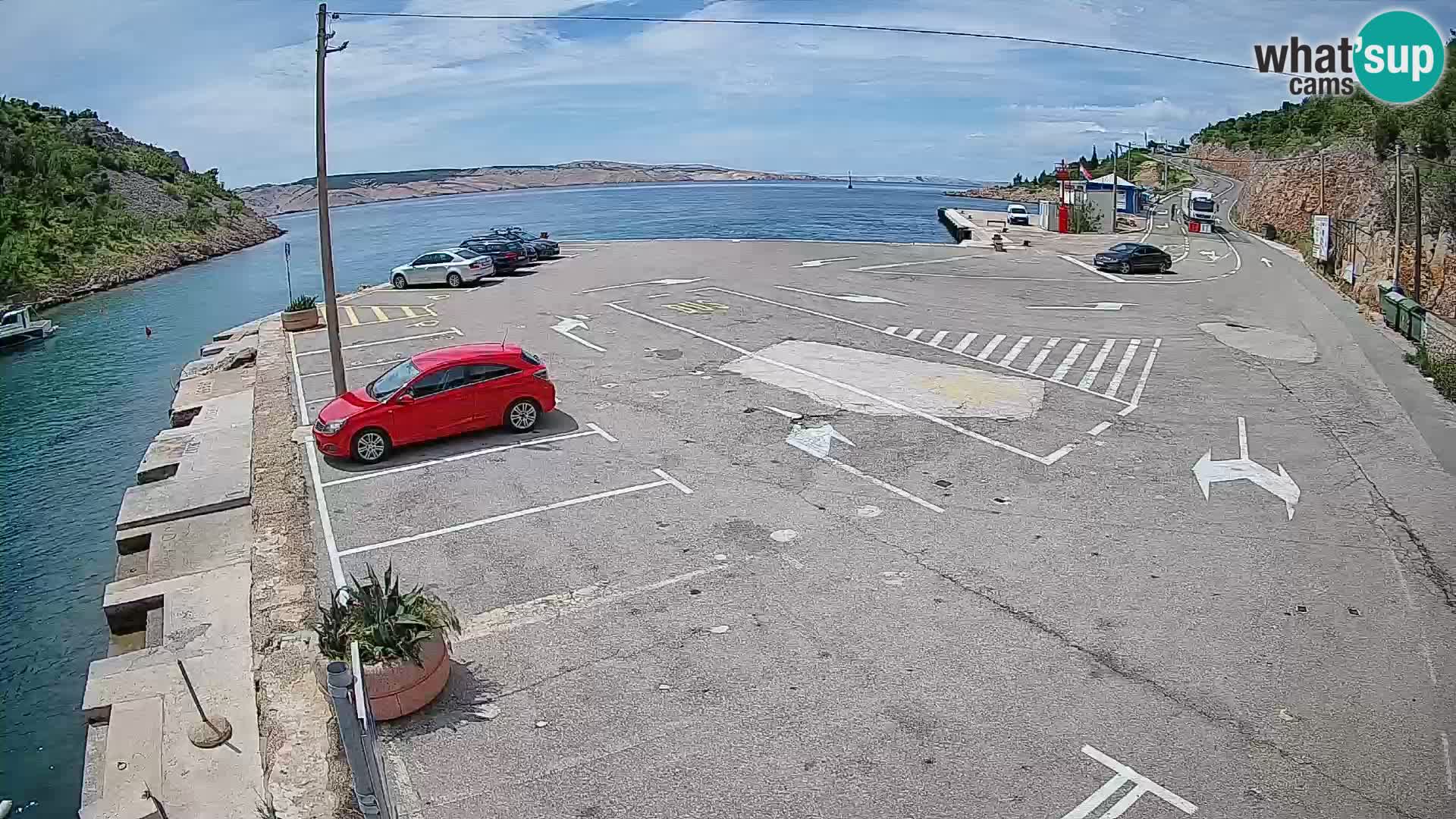 Webcam Prizna ferry port to Pag island
