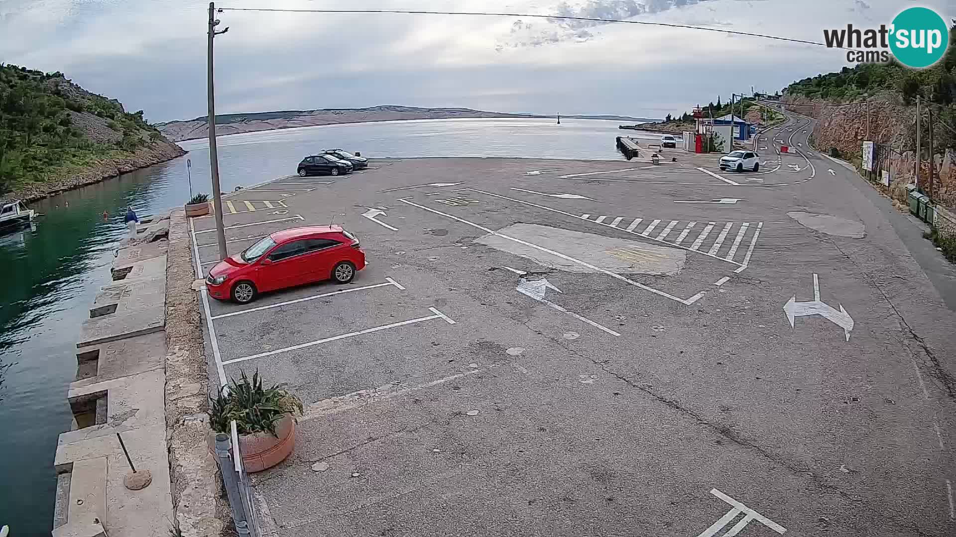Webcam Prizna ferry port to Pag island