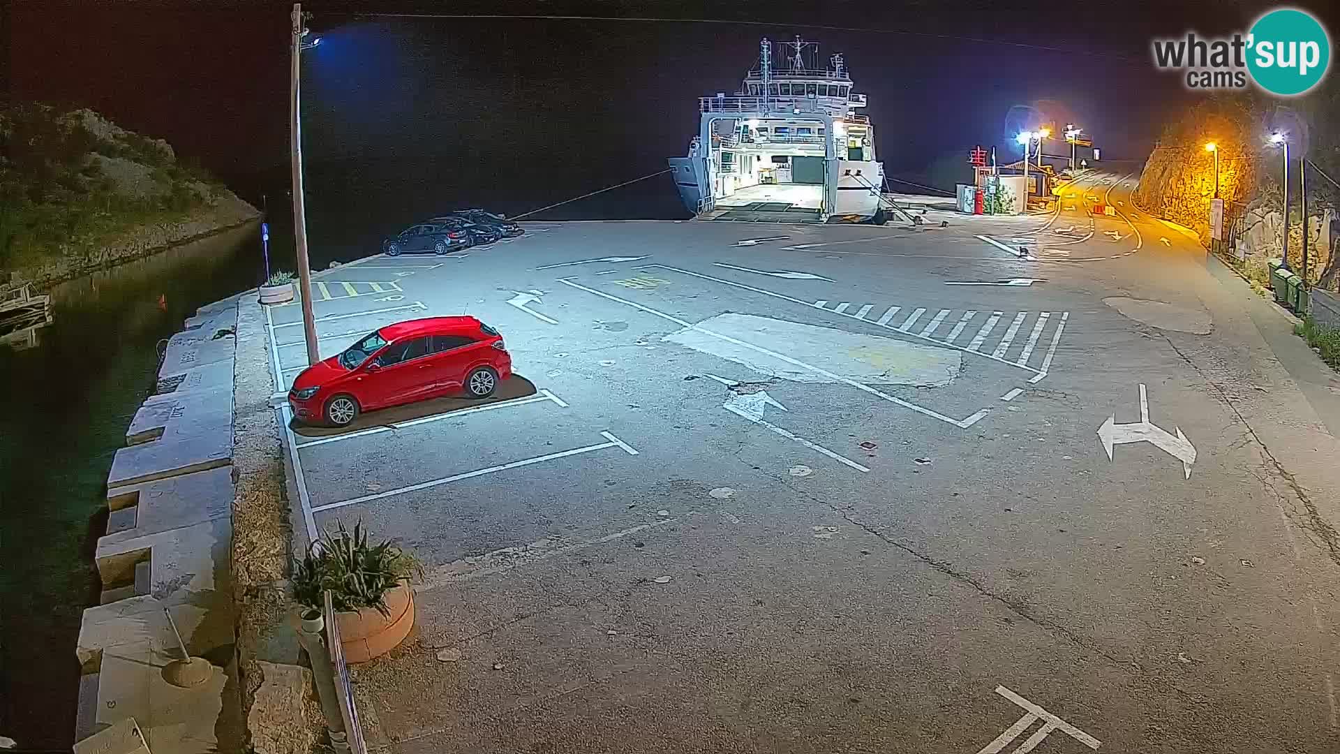 Webcam Prizna ferry port to Pag island