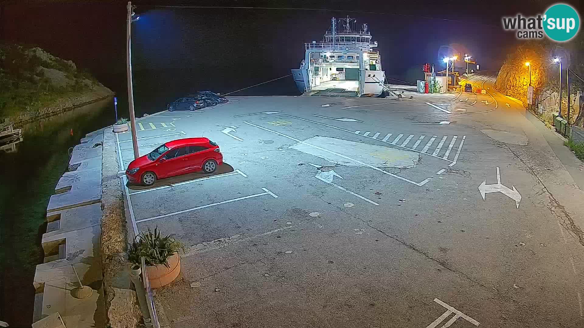 Webcam port de ferry de Prizna – vers l’île de Pag