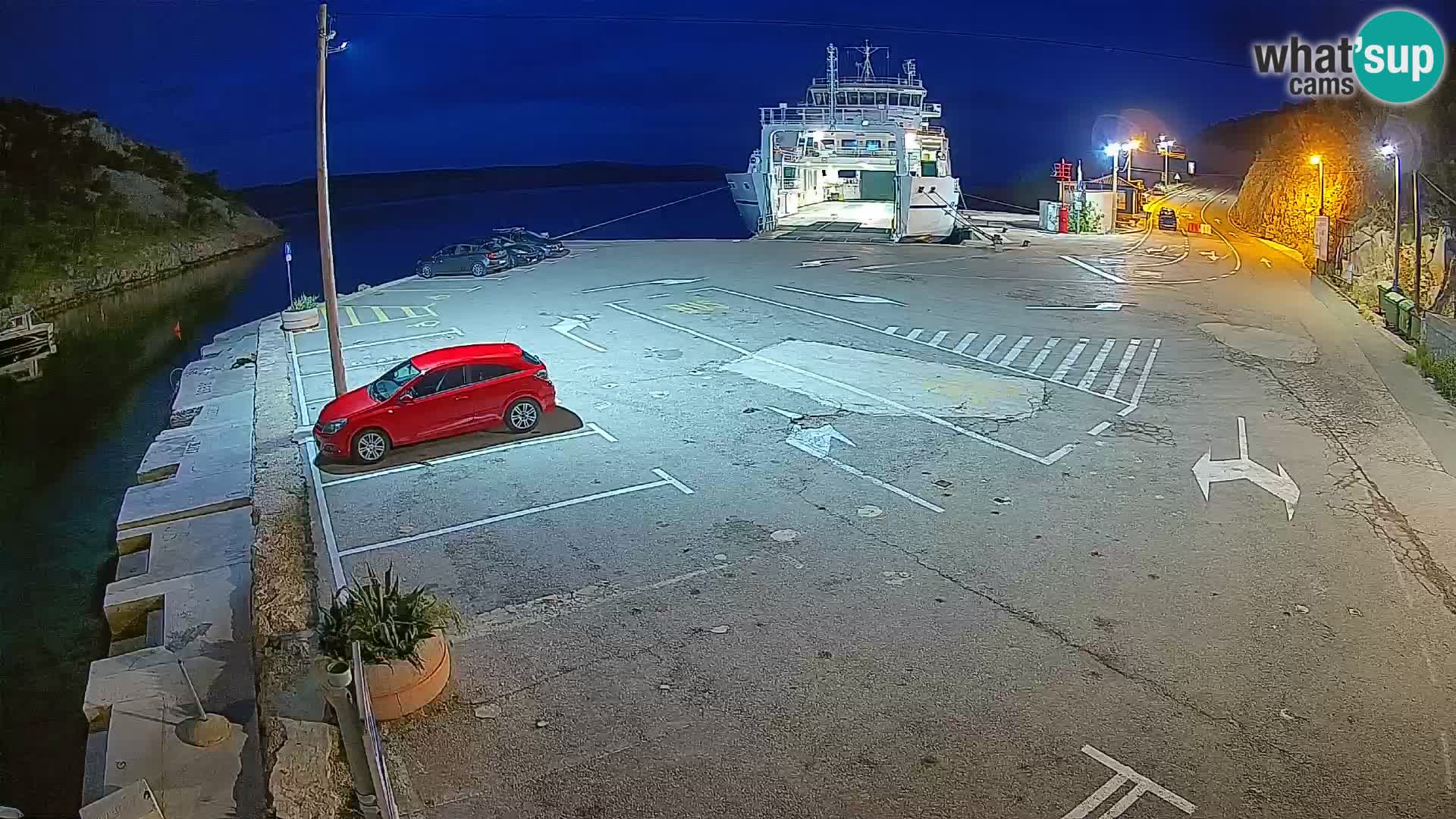 Webcam Prizna ferry port to Pag island