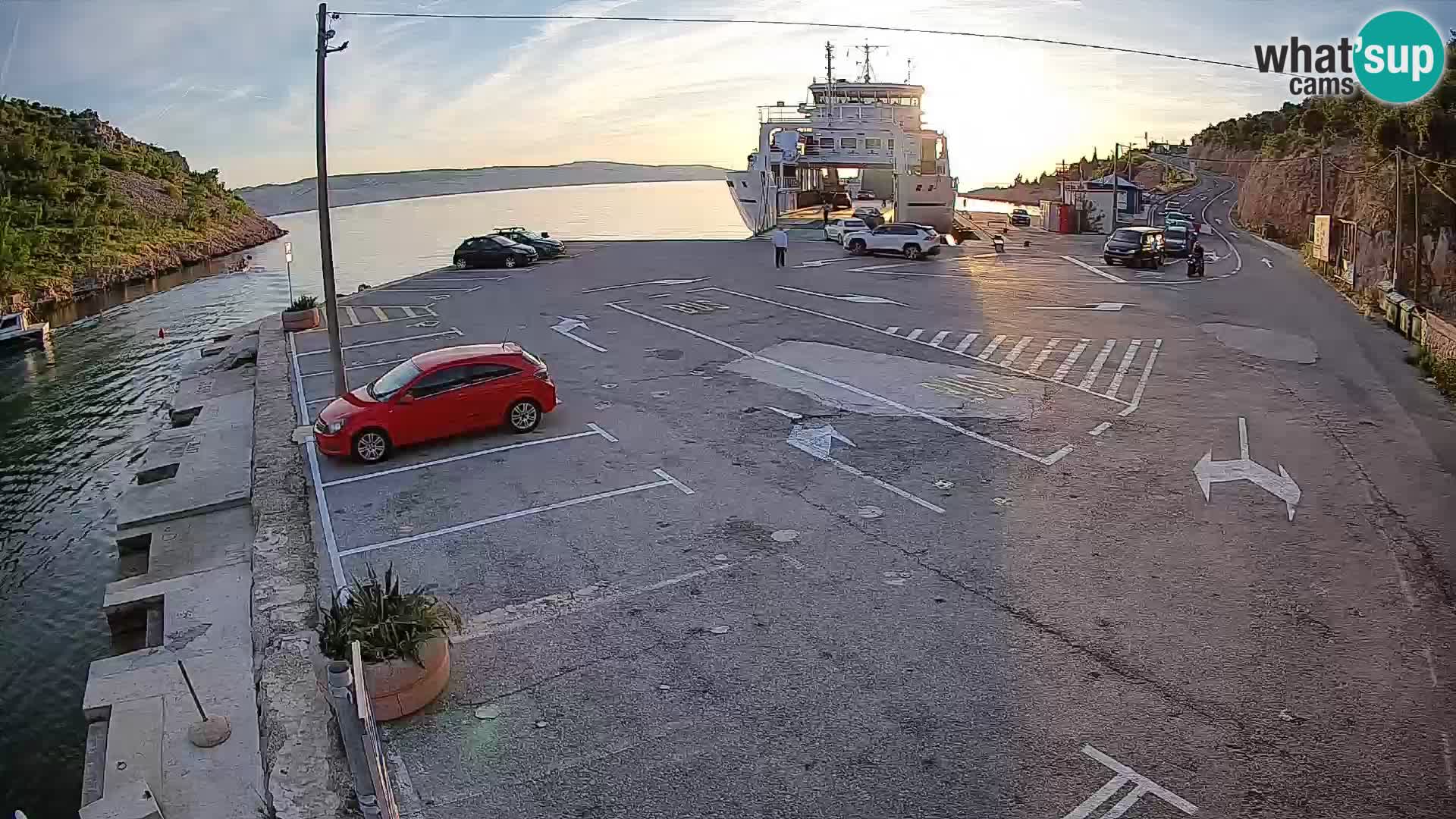 Webcam Fährhafen Prizna – zur Insel Pag