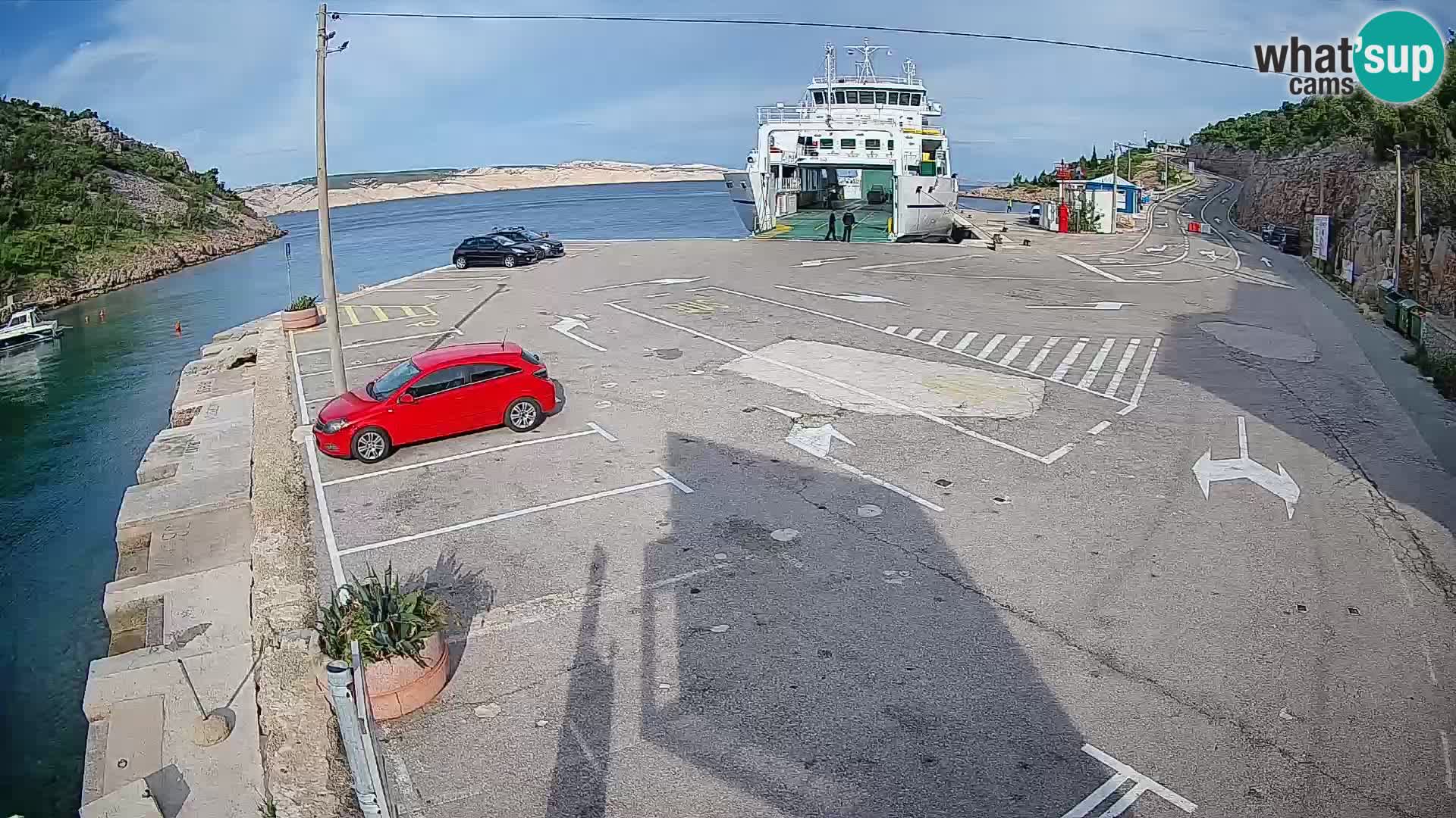 Webcam Prizna ferry port to Pag island